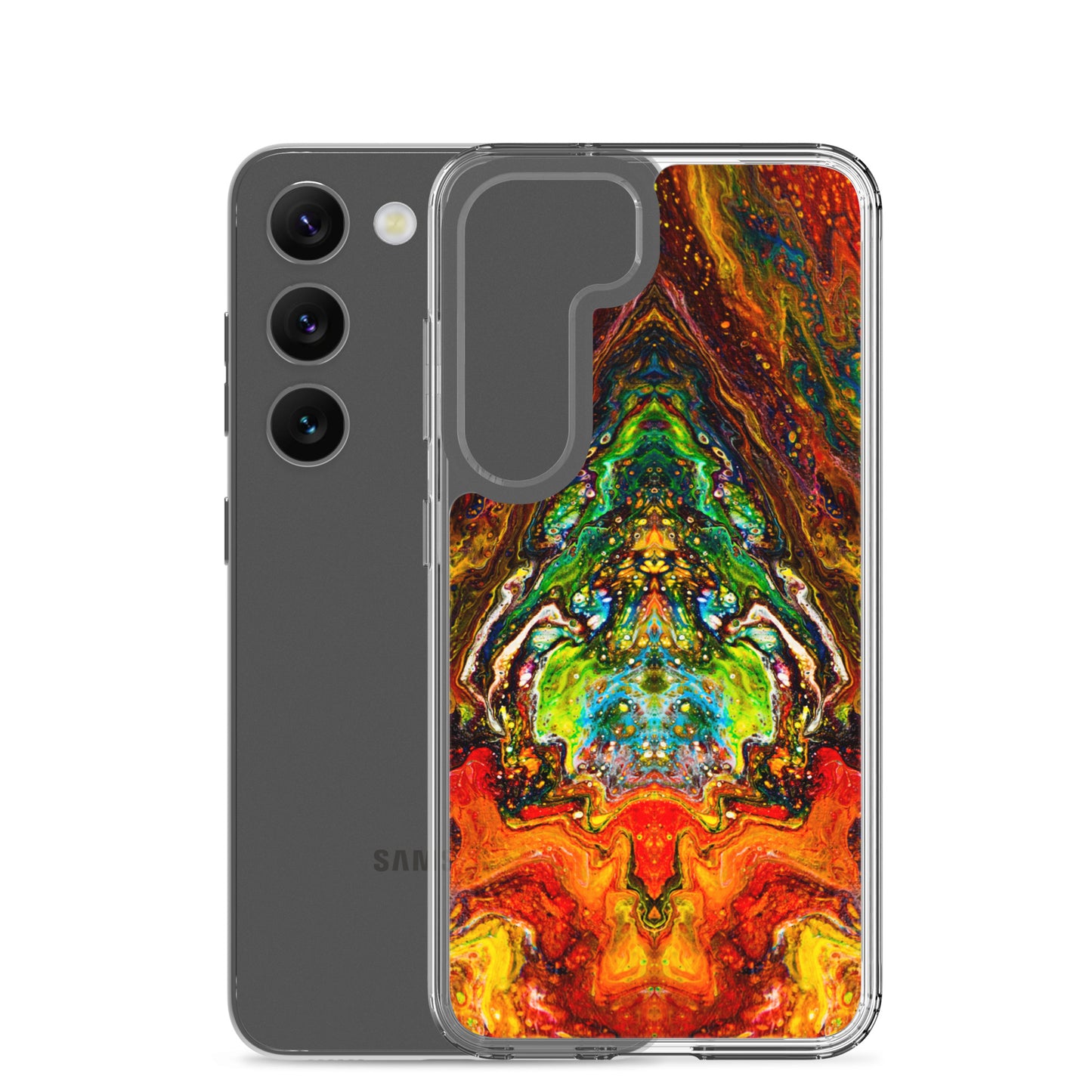 NightOwl Studio Custom Phone Case Compatible with Samsung Galaxy, Slim Cover for Wireless Charging, Drop and Scratch Resistant, Psychedelic Something