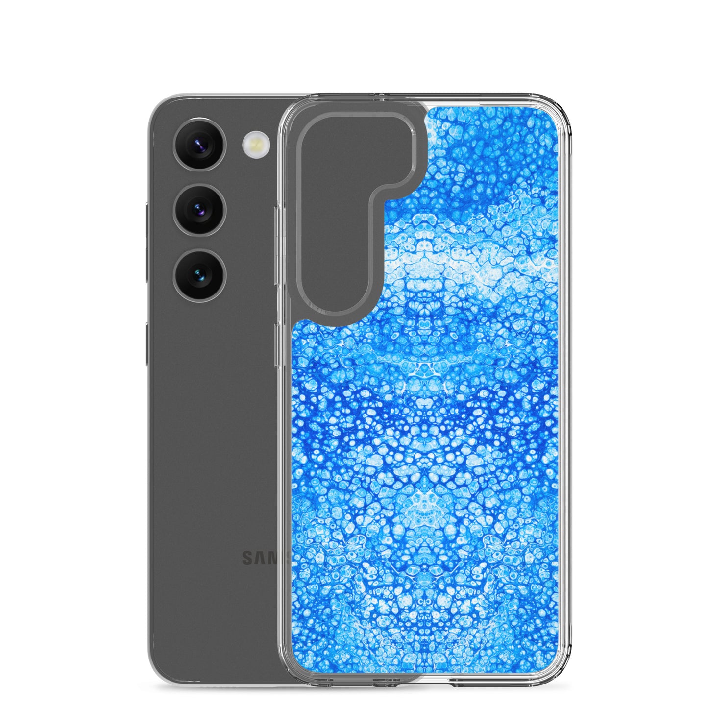 NightOwl Studio Custom Phone Case Compatible with Samsung Galaxy, Slim Cover for Wireless Charging, Drop and Scratch Resistant, Cryptic Blue