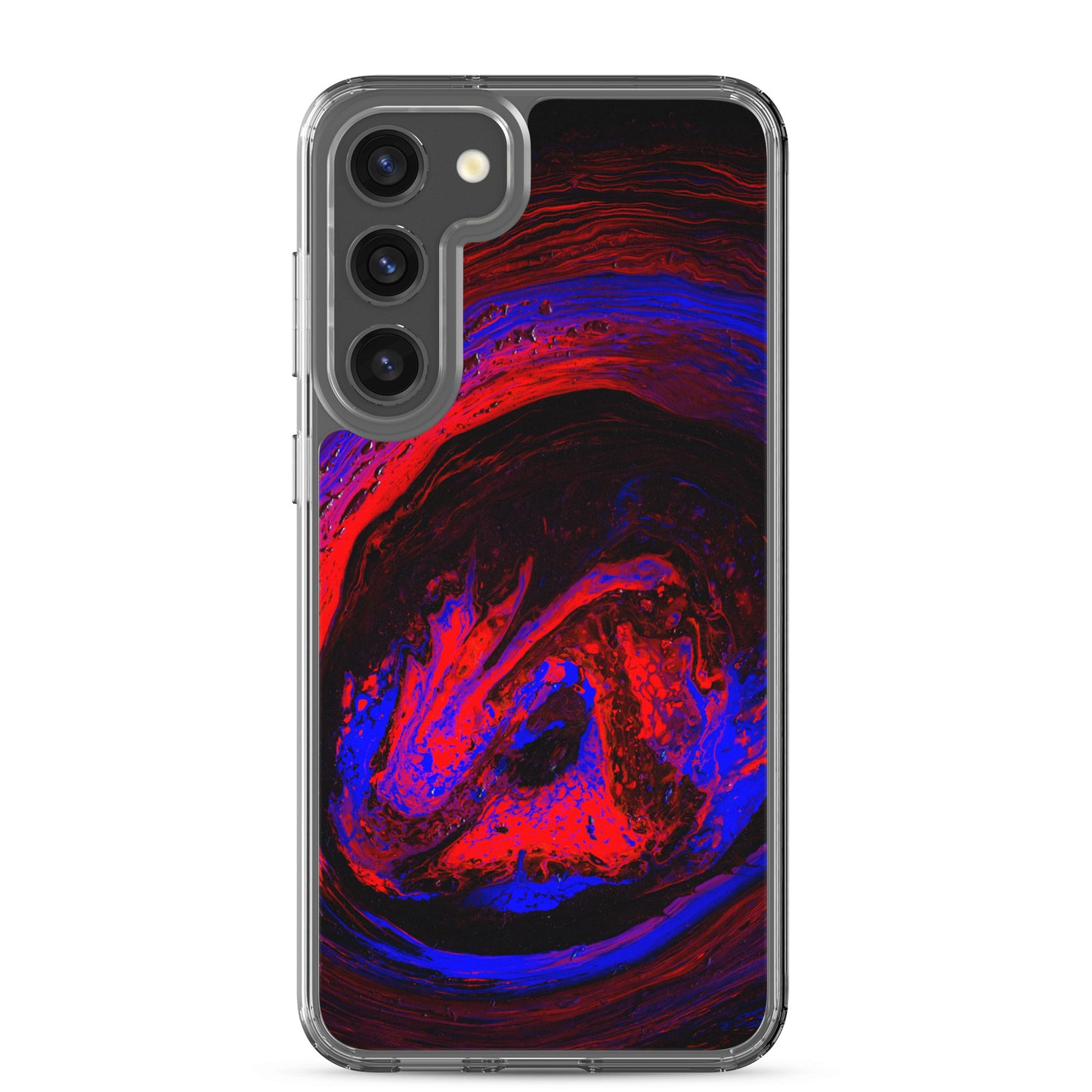 NightOwl Studio Custom Phone Case Compatible with Samsung Galaxy, Slim Cover for Wireless Charging, Drop and Scratch Resistant, Red Vortex