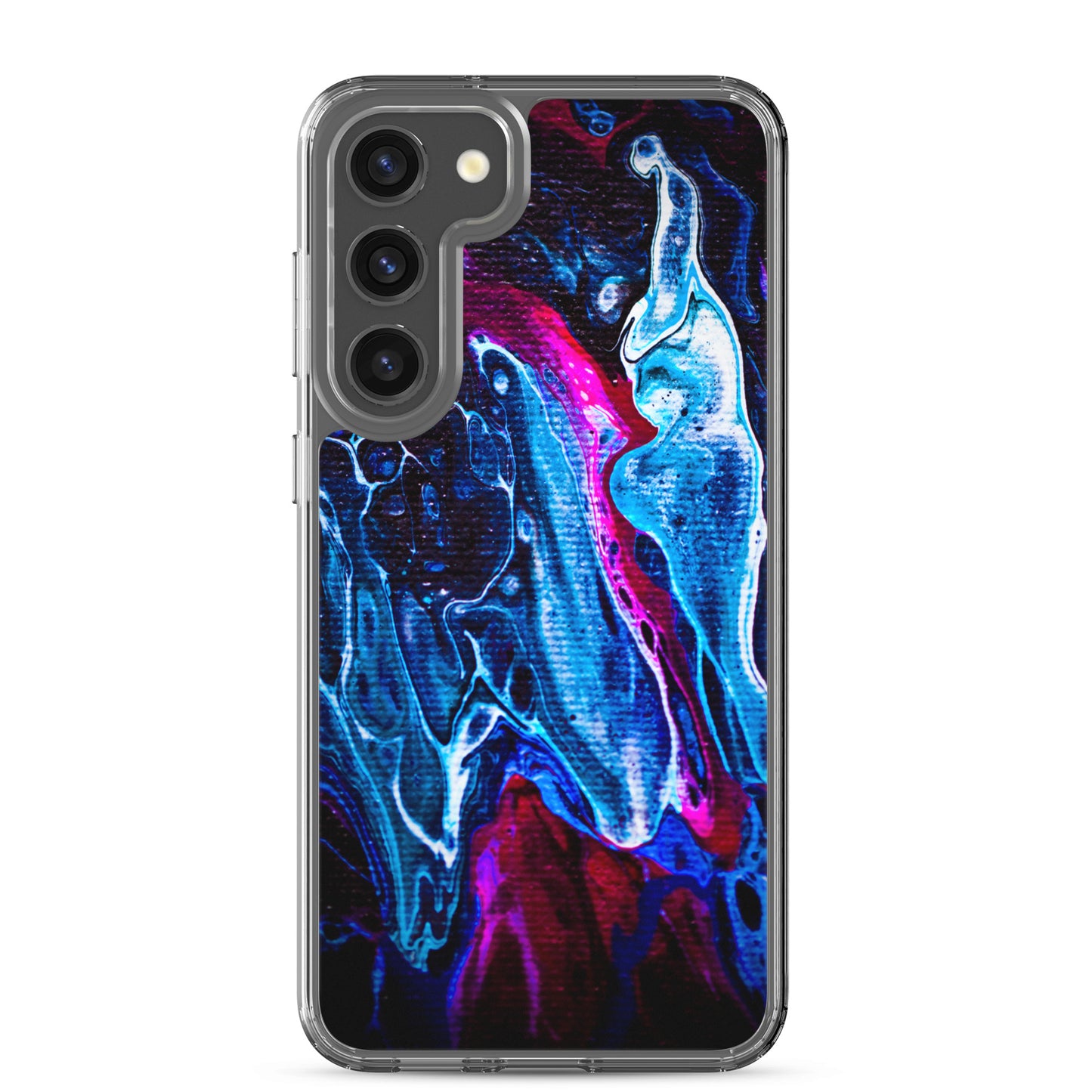 NightOwl Studio Custom Phone Case Compatible with Samsung Galaxy, Slim Cover for Wireless Charging, Drop and Scratch Resistant, Boho Art Colors, Blue Liquid