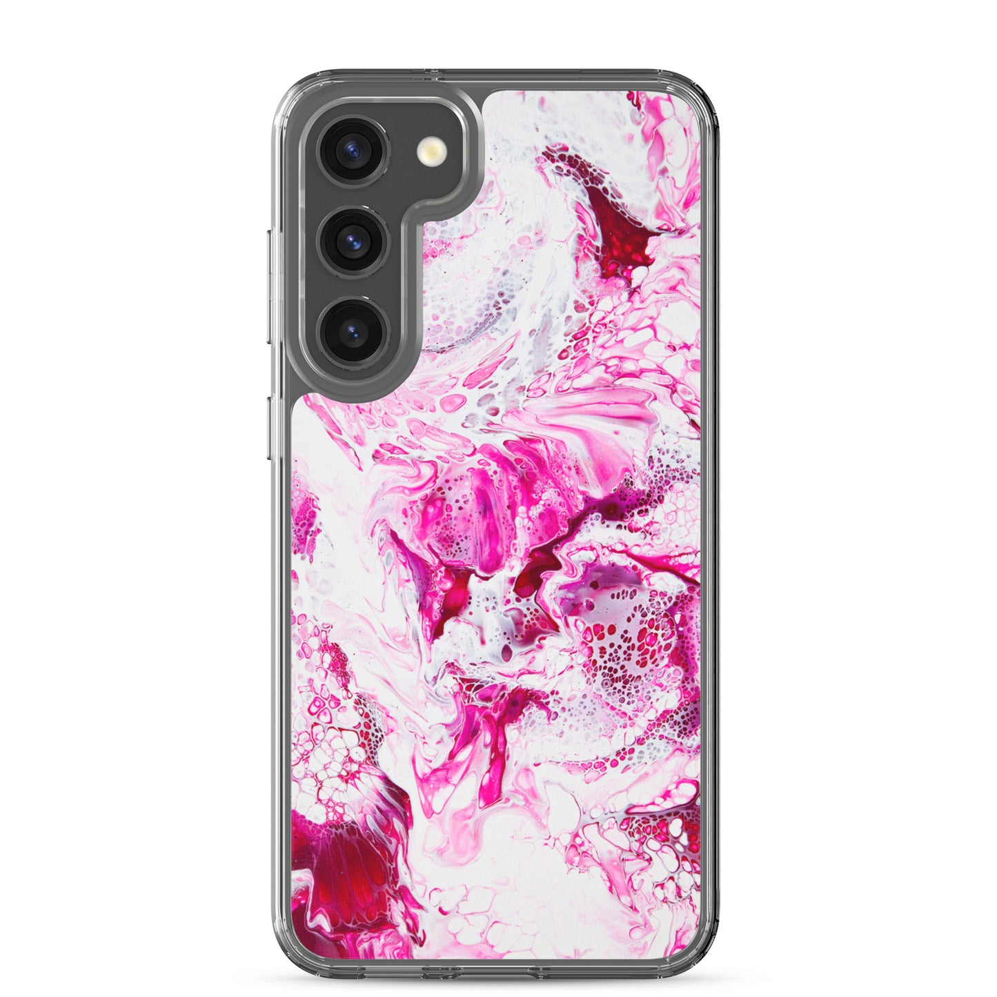 NightOwl Studio Custom Phone Case Compatible with Samsung Galaxy, Slim Cover for Wireless Charging, Drop and Scratch Resistant, Pink Distortion