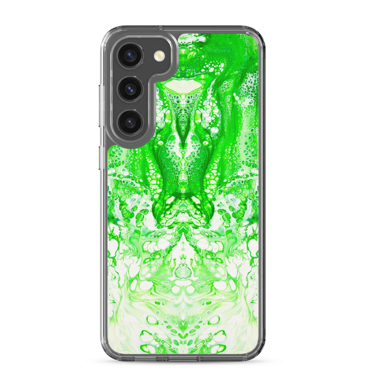 NightOwl Studio Custom Phone Case Compatible with Samsung Galaxy, Slim Cover for Wireless Charging, Drop and Scratch Resistant, Lime Time