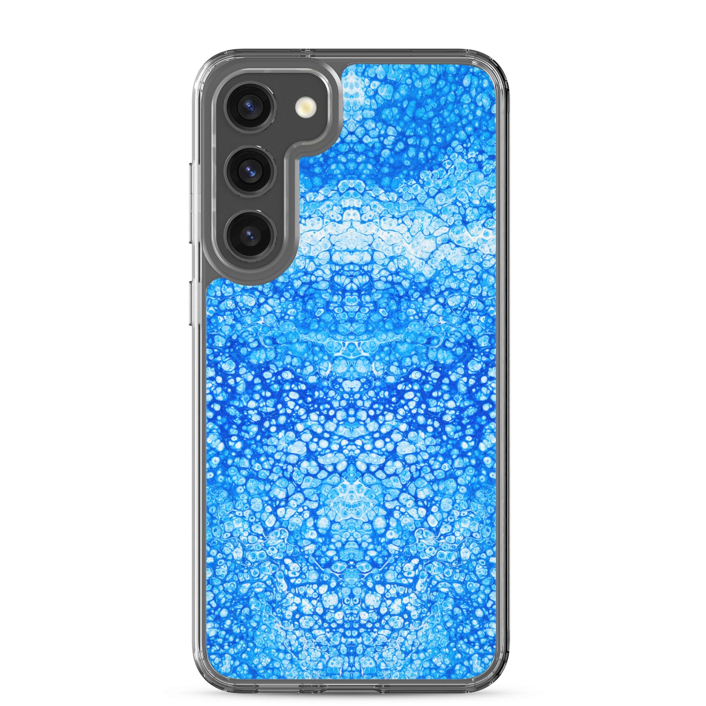 NightOwl Studio Custom Phone Case Compatible with Samsung Galaxy, Slim Cover for Wireless Charging, Drop and Scratch Resistant, Cryptic Blue