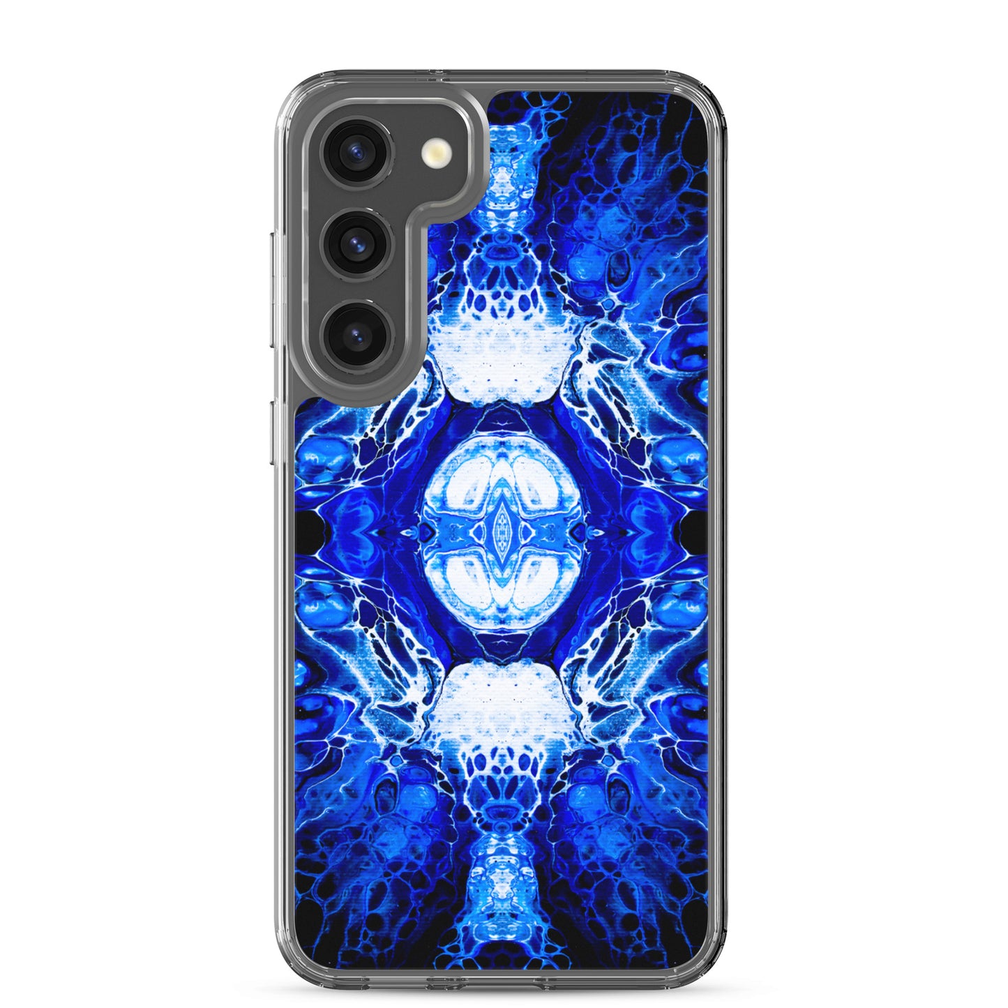 NightOwl Studio Custom Phone Case Compatible with Samsung Galaxy, Slim Cover for Wireless Charging, Drop and Scratch Resistant, Blue Nucleus