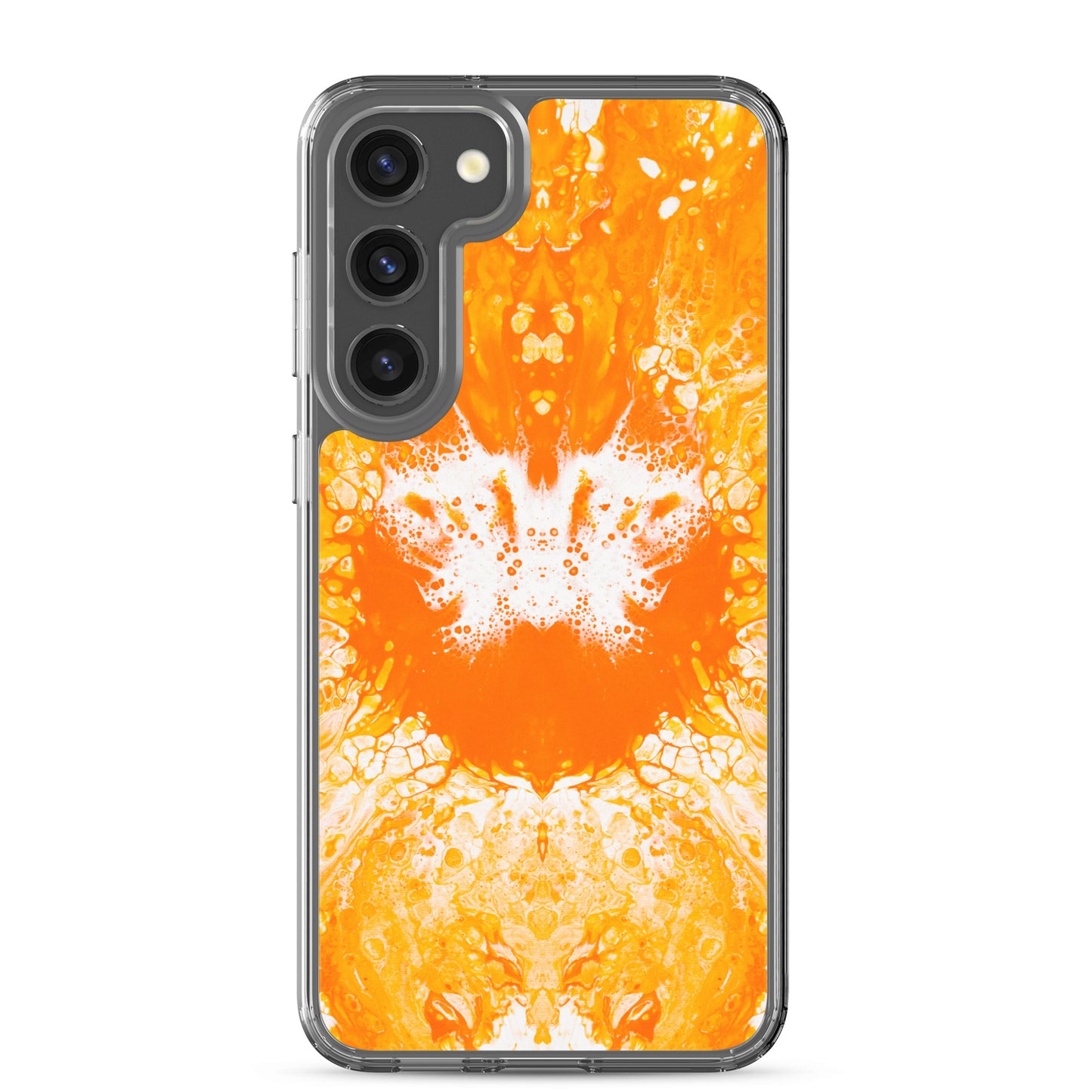 NightOwl Studio Custom Phone Case Compatible with Samsung Galaxy, Slim Cover for Wireless Charging, Drop and Scratch Resistant, Naranja