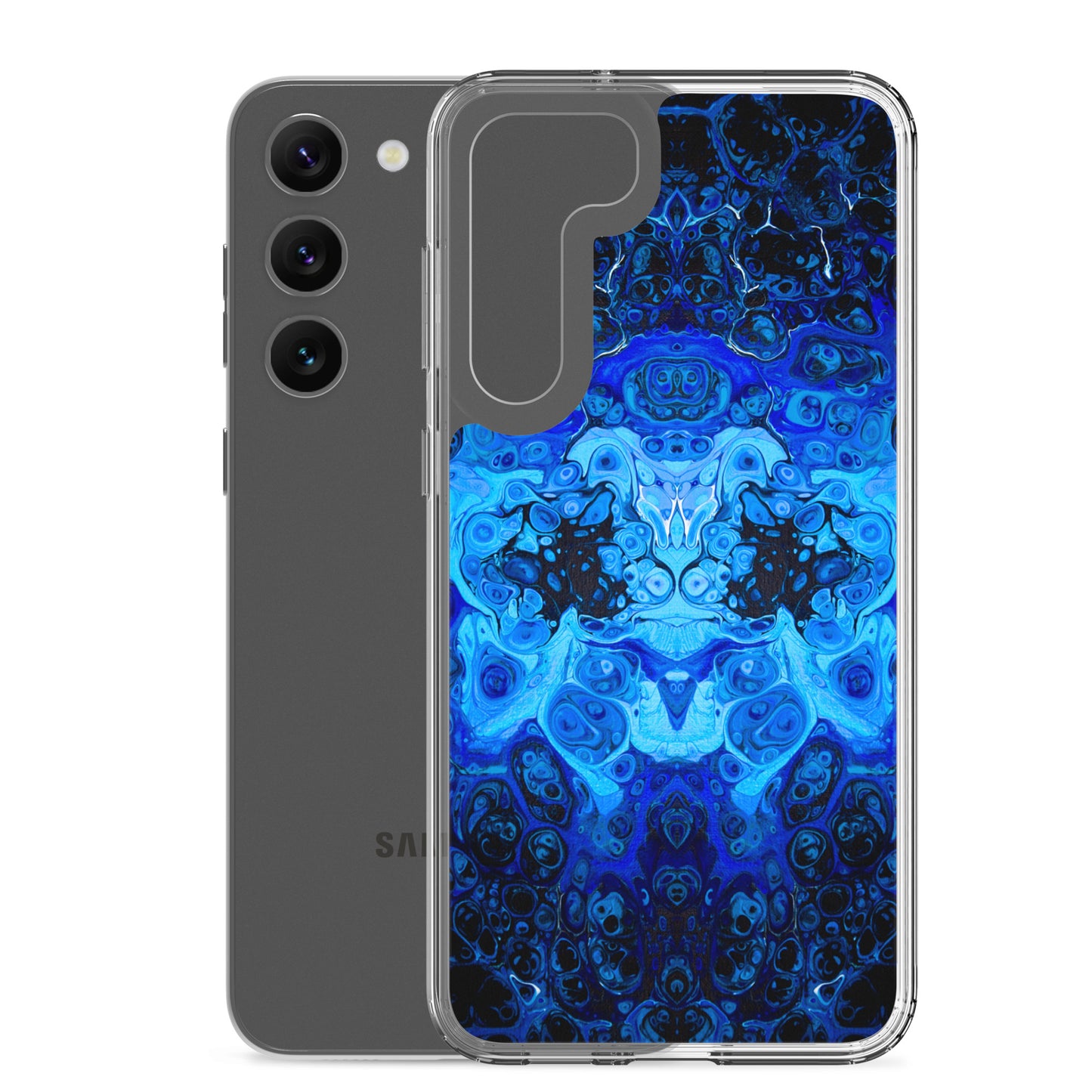 NightOwl Studio Custom Phone Case Compatible with Samsung Galaxy, Slim Cover for Wireless Charging, Drop and Scratch Resistant, Blue Bliss