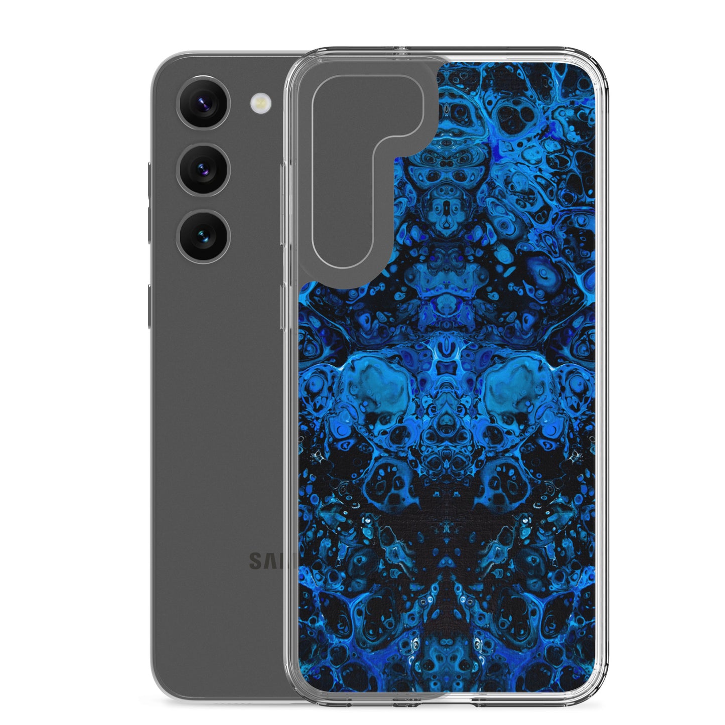 NightOwl Studio Custom Phone Case Compatible with Samsung Galaxy, Slim Cover for Wireless Charging, Drop and Scratch Resistant, Azul