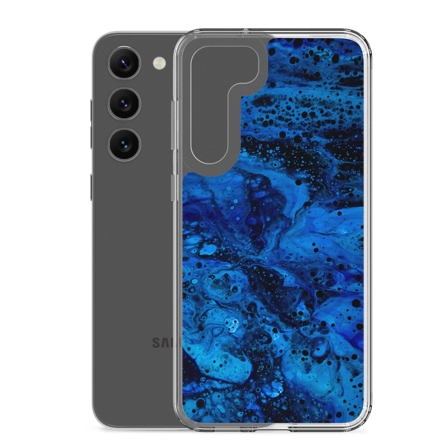 NightOwl Studio Custom Phone Case Compatible with Samsung Galaxy, Slim Cover for Wireless Charging, Drop and Scratch Resistant, Blue Abyss