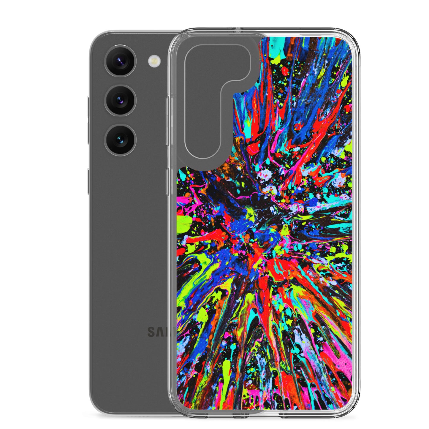 NightOwl Studio Custom Phone Case Compatible with Samsung Galaxy, Slim Cover for Wireless Charging, Drop and Scratch Resistant, Splatter