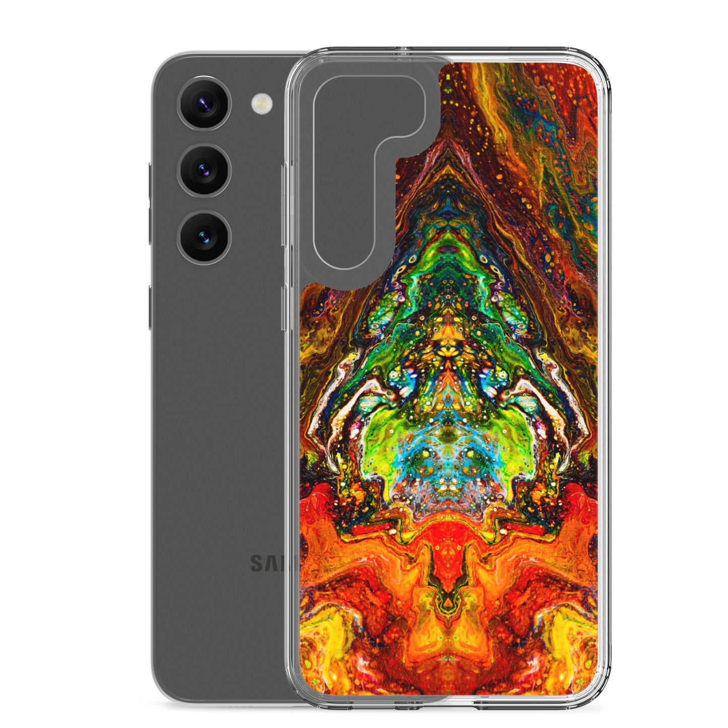 NightOwl Studio Custom Phone Case Compatible with Samsung Galaxy, Slim Cover for Wireless Charging, Drop and Scratch Resistant, Psychedelic Something