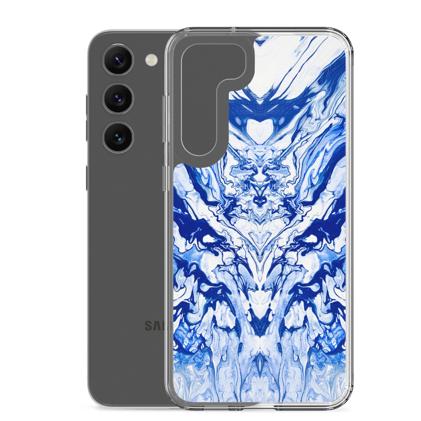 NightOwl Studio Custom Phone Case Compatible with Samsung Galaxy, Slim Cover for Wireless Charging, Drop and Scratch Resistant, Lord Blue