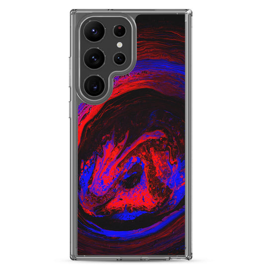 NightOwl Studio Custom Phone Case Compatible with Samsung Galaxy, Slim Cover for Wireless Charging, Drop and Scratch Resistant, Red Vortex