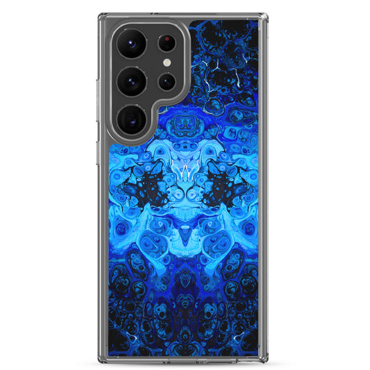 NightOwl Studio Custom Phone Case Compatible with Samsung Galaxy, Slim Cover for Wireless Charging, Drop and Scratch Resistant, Blue Bliss