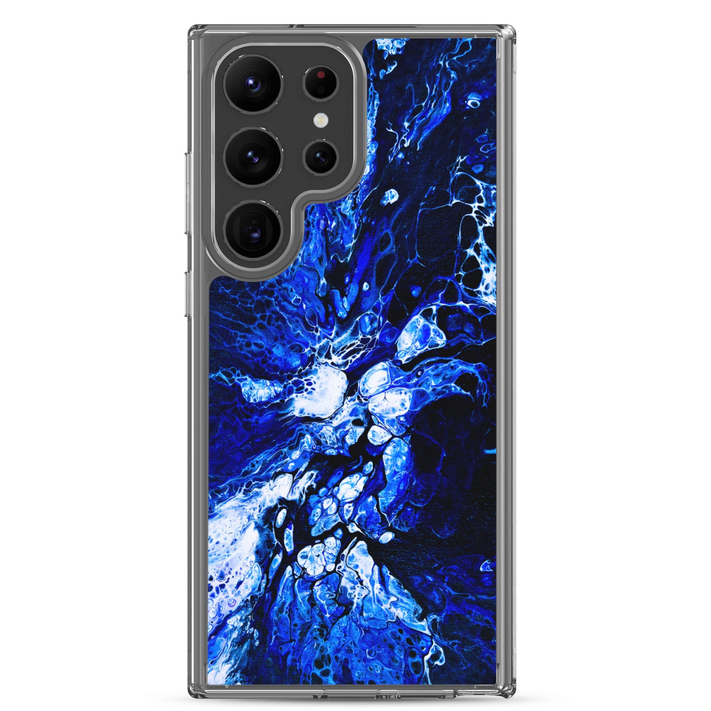 NightOwl Studio Custom Phone Case Compatible with Samsung Galaxy, Slim Cover for Wireless Charging, Drop and Scratch Resistant, Blue Burst