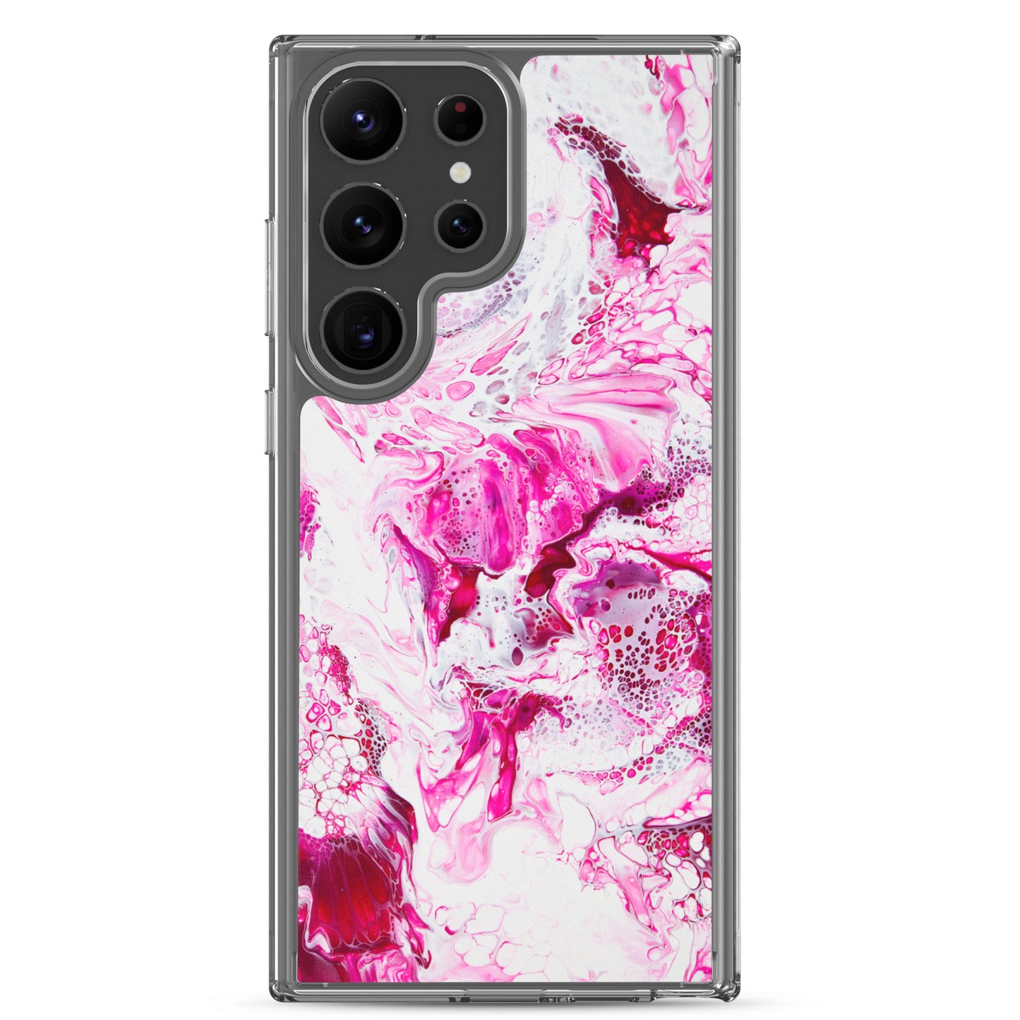 NightOwl Studio Custom Phone Case Compatible with Samsung Galaxy, Slim Cover for Wireless Charging, Drop and Scratch Resistant, Pink Distortion