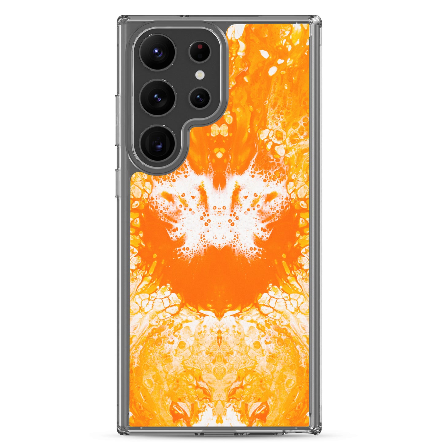 NightOwl Studio Custom Phone Case Compatible with Samsung Galaxy, Slim Cover for Wireless Charging, Drop and Scratch Resistant, Naranja