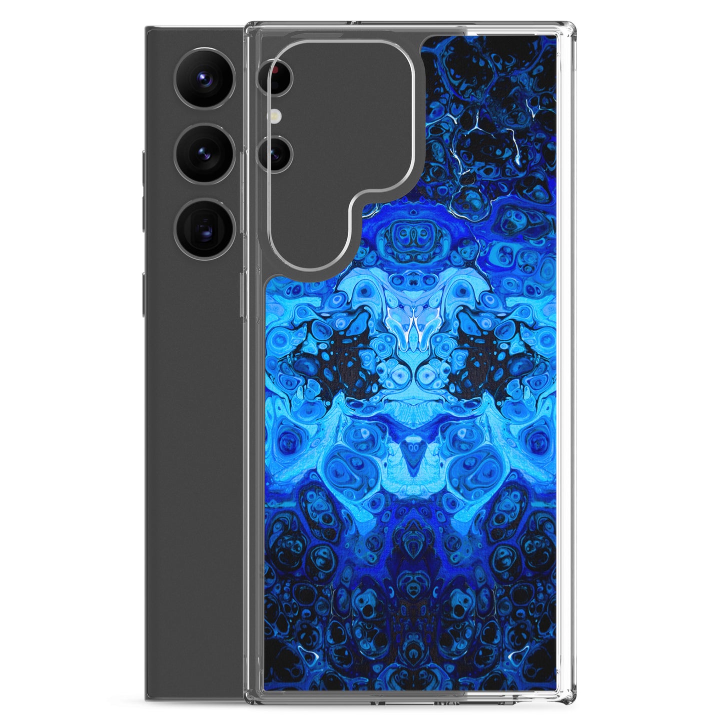 NightOwl Studio Custom Phone Case Compatible with Samsung Galaxy, Slim Cover for Wireless Charging, Drop and Scratch Resistant, Blue Bliss