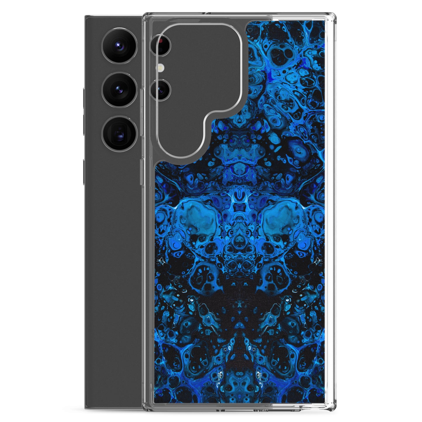 NightOwl Studio Custom Phone Case Compatible with Samsung Galaxy, Slim Cover for Wireless Charging, Drop and Scratch Resistant, Azul