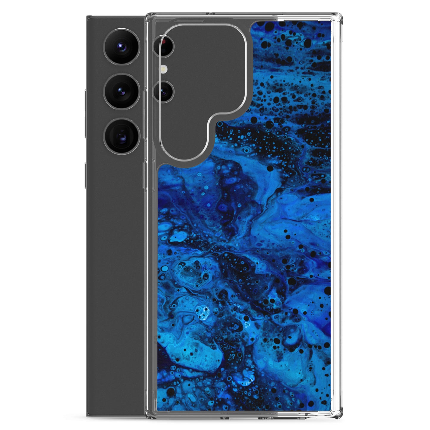 NightOwl Studio Custom Phone Case Compatible with Samsung Galaxy, Slim Cover for Wireless Charging, Drop and Scratch Resistant, Blue Abyss