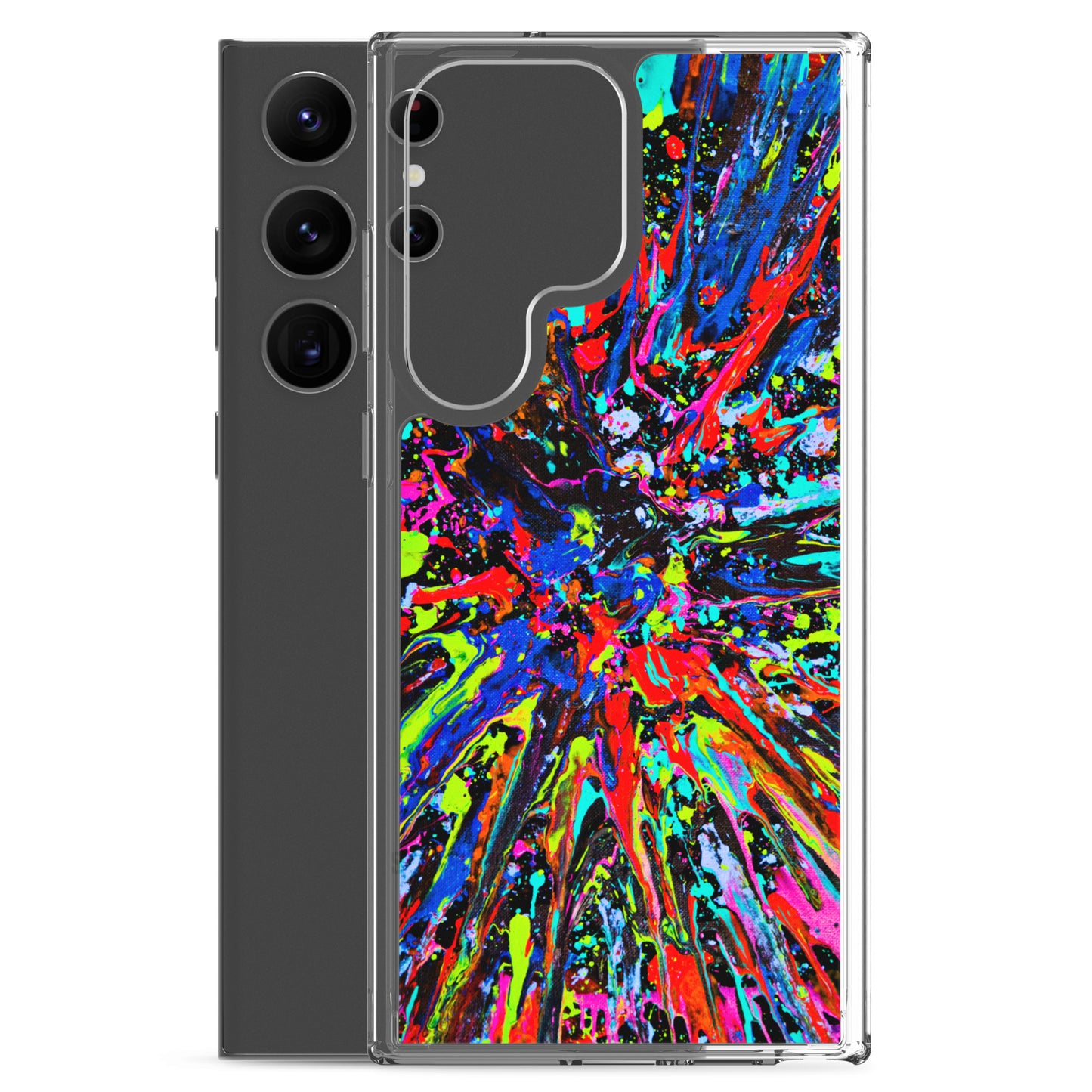 NightOwl Studio Custom Phone Case Compatible with Samsung Galaxy, Slim Cover for Wireless Charging, Drop and Scratch Resistant, Splatter