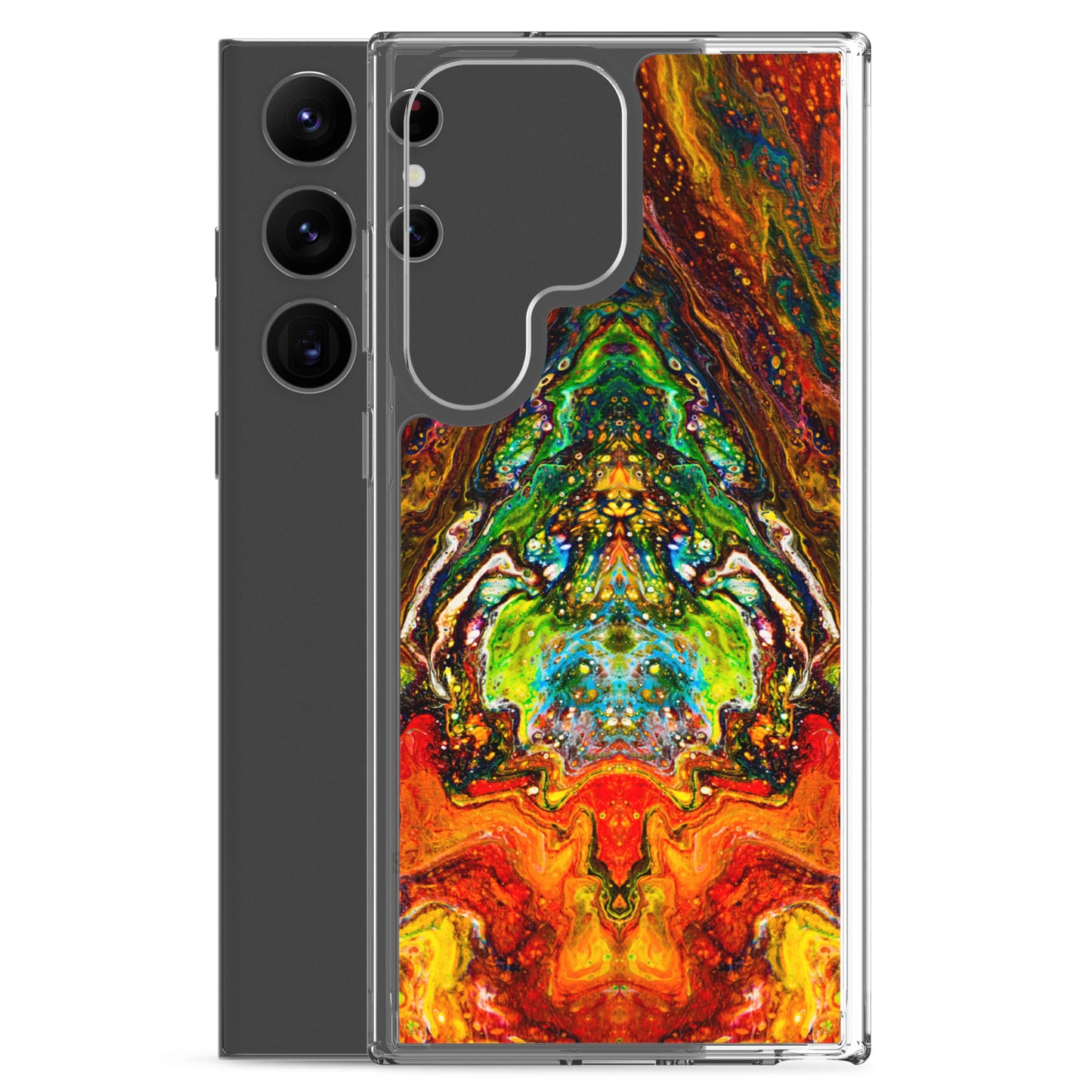 NightOwl Studio Custom Phone Case Compatible with Samsung Galaxy, Slim Cover for Wireless Charging, Drop and Scratch Resistant, Psychedelic Something