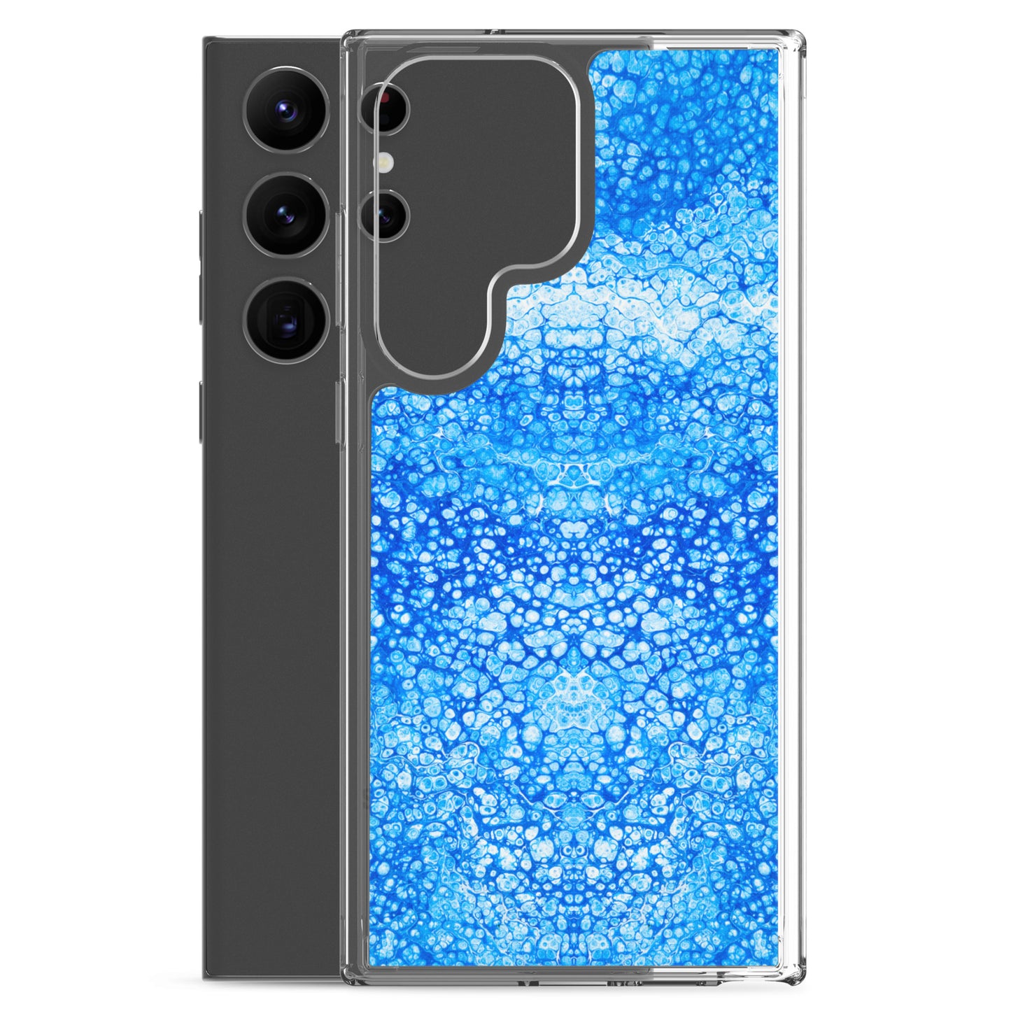 NightOwl Studio Custom Phone Case Compatible with Samsung Galaxy, Slim Cover for Wireless Charging, Drop and Scratch Resistant, Cryptic Blue