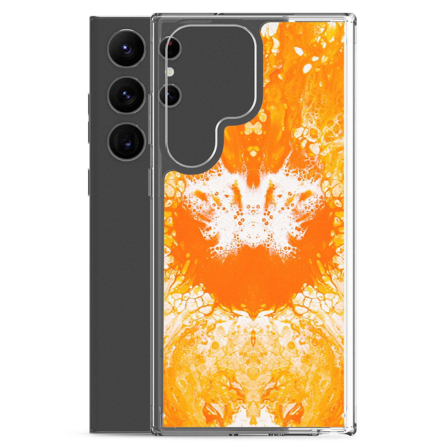 NightOwl Studio Custom Phone Case Compatible with Samsung Galaxy, Slim Cover for Wireless Charging, Drop and Scratch Resistant, Naranja