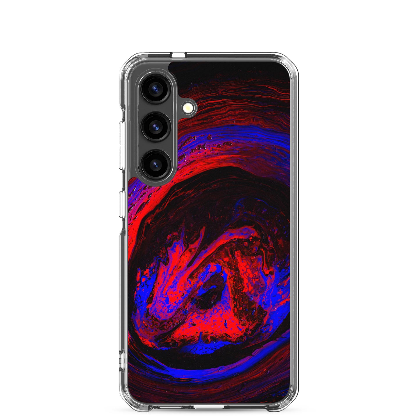 NightOwl Studio Custom Phone Case Compatible with Samsung Galaxy, Slim Cover for Wireless Charging, Drop and Scratch Resistant, Red Vortex