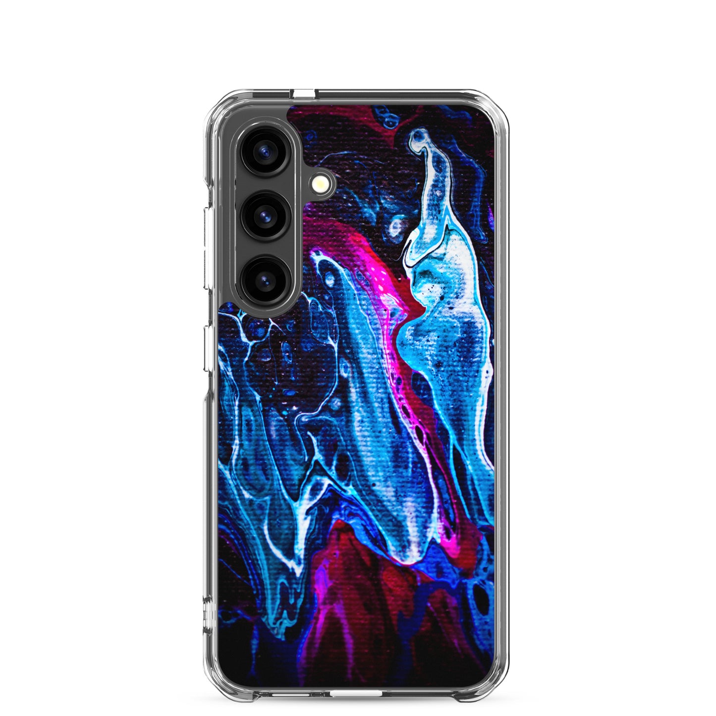 NightOwl Studio Custom Phone Case Compatible with Samsung Galaxy, Slim Cover for Wireless Charging, Drop and Scratch Resistant, Boho Art Colors, Blue Liquid