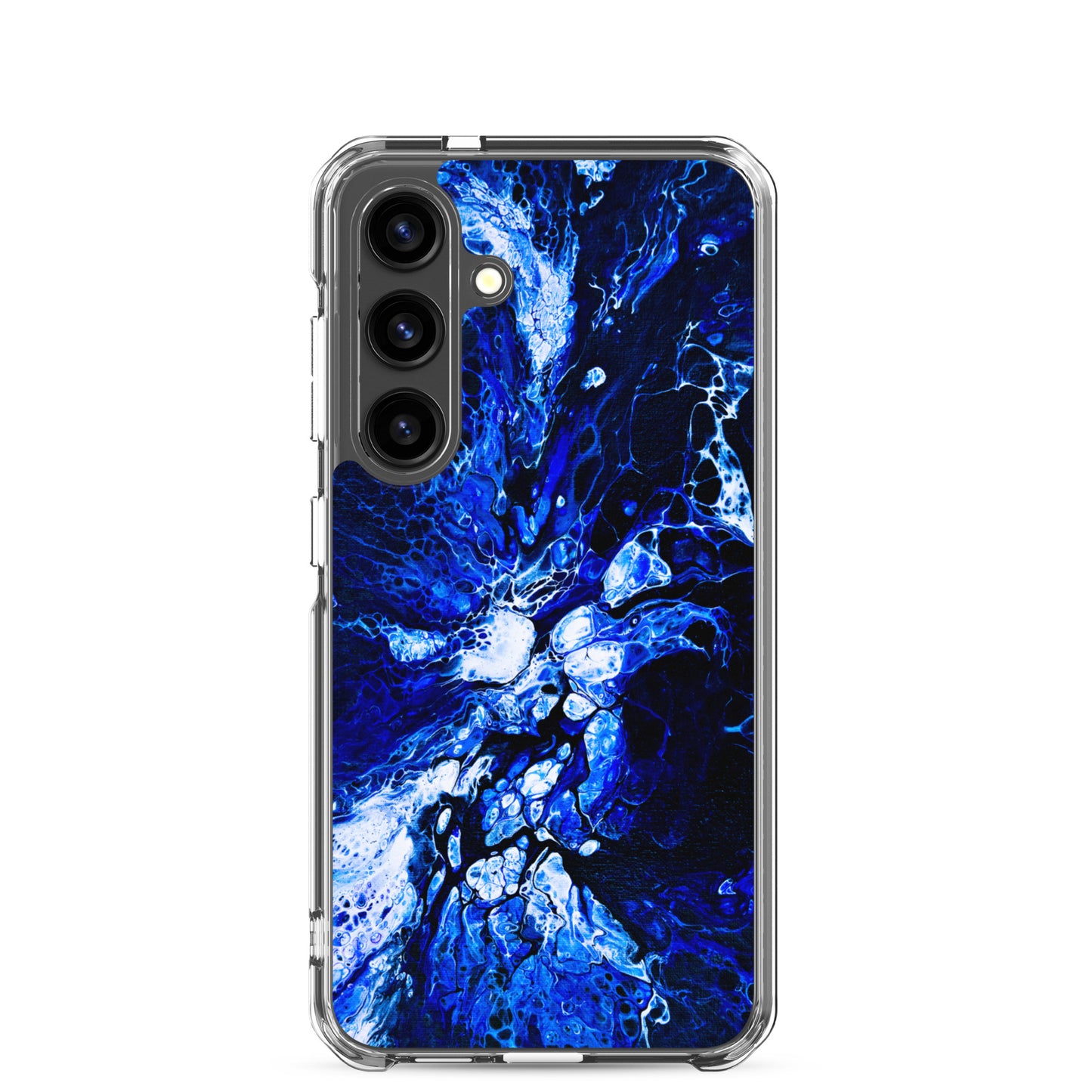 NightOwl Studio Custom Phone Case Compatible with Samsung Galaxy, Slim Cover for Wireless Charging, Drop and Scratch Resistant, Blue Burst