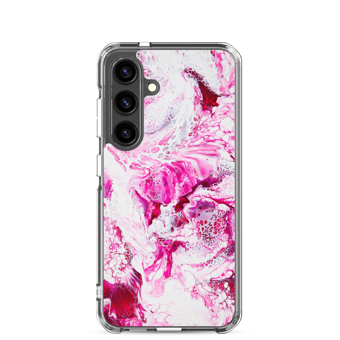 NightOwl Studio Custom Phone Case Compatible with Samsung Galaxy, Slim Cover for Wireless Charging, Drop and Scratch Resistant, Pink Distortion