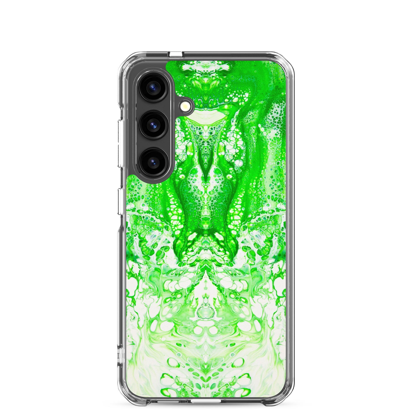 NightOwl Studio Custom Phone Case Compatible with Samsung Galaxy, Slim Cover for Wireless Charging, Drop and Scratch Resistant, Lime Time