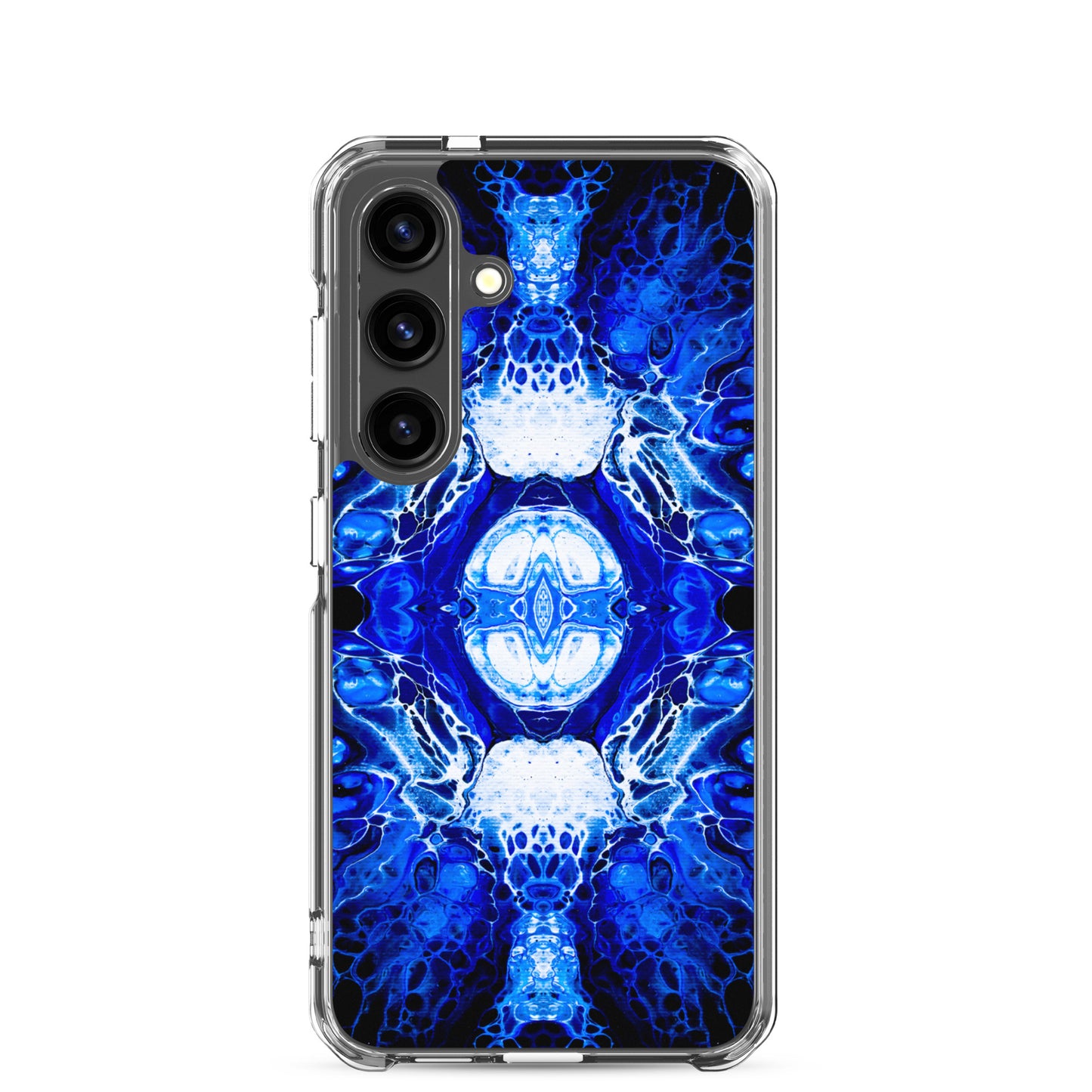 NightOwl Studio Custom Phone Case Compatible with Samsung Galaxy, Slim Cover for Wireless Charging, Drop and Scratch Resistant, Blue Nucleus