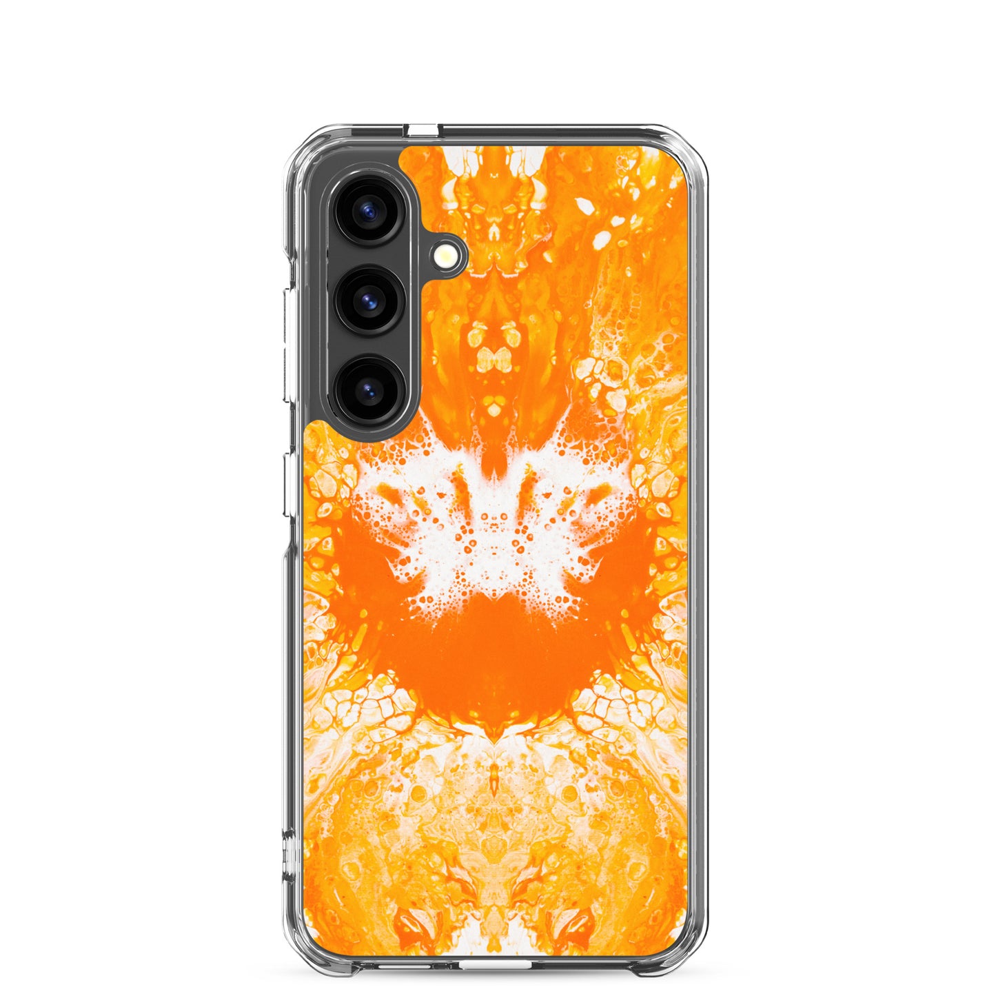 NightOwl Studio Custom Phone Case Compatible with Samsung Galaxy, Slim Cover for Wireless Charging, Drop and Scratch Resistant, Naranja