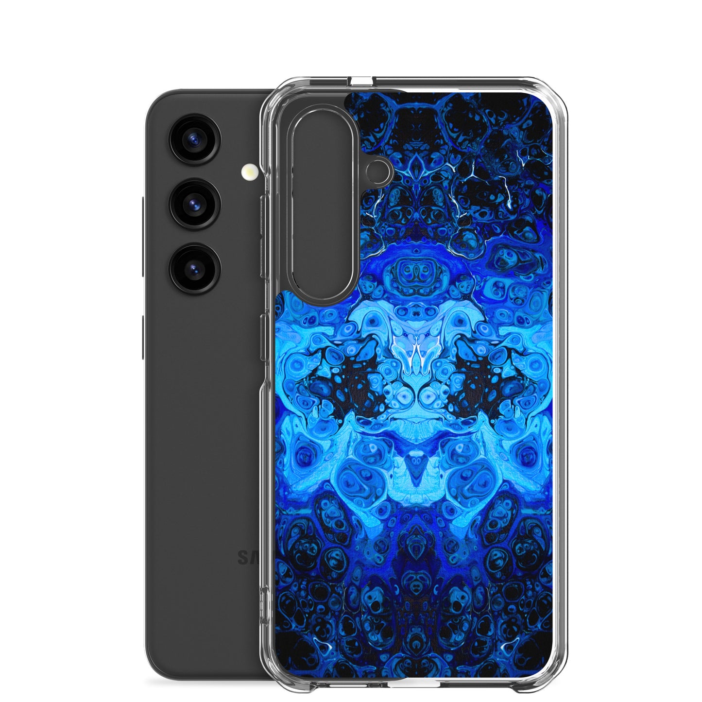 NightOwl Studio Custom Phone Case Compatible with Samsung Galaxy, Slim Cover for Wireless Charging, Drop and Scratch Resistant, Blue Bliss