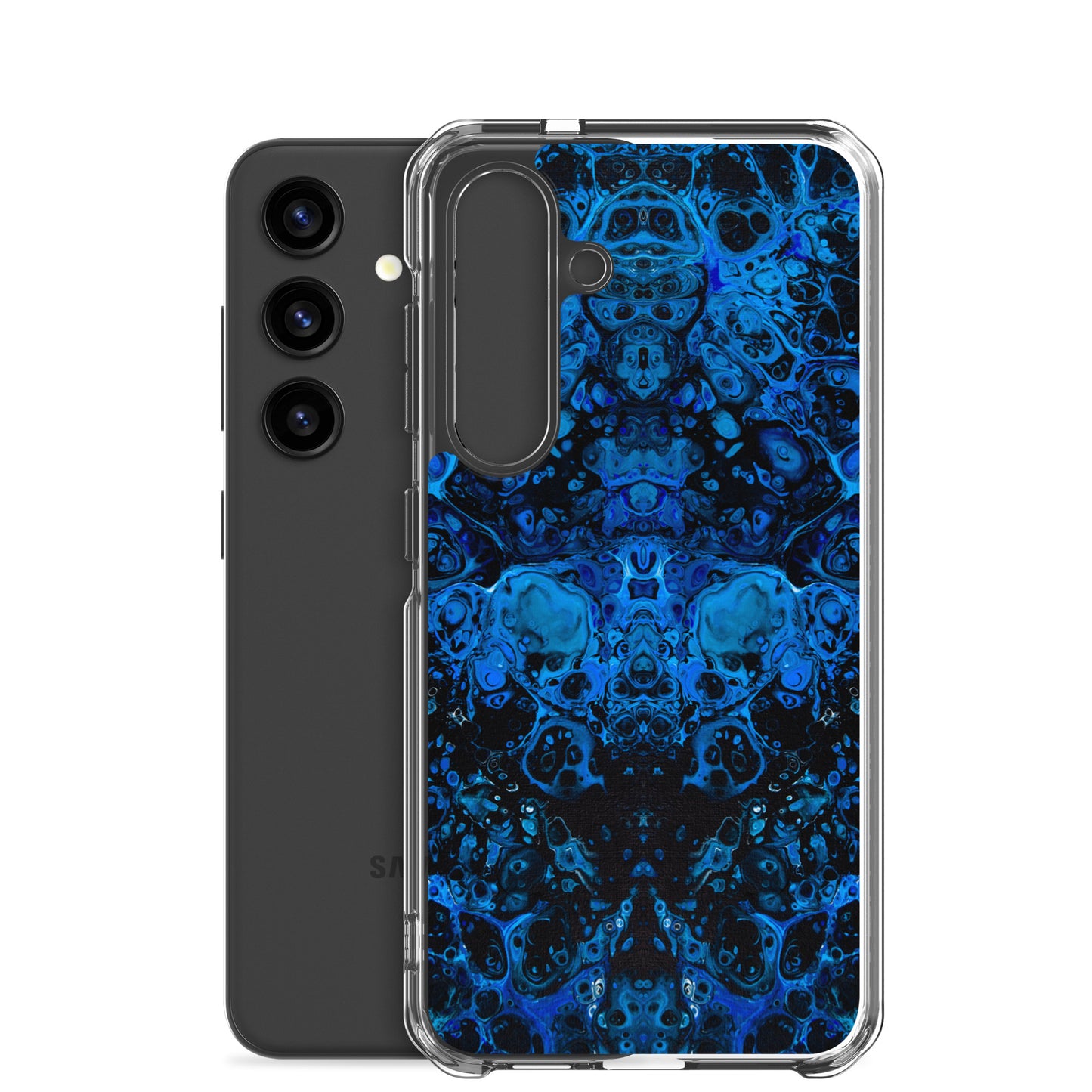 NightOwl Studio Custom Phone Case Compatible with Samsung Galaxy, Slim Cover for Wireless Charging, Drop and Scratch Resistant, Azul