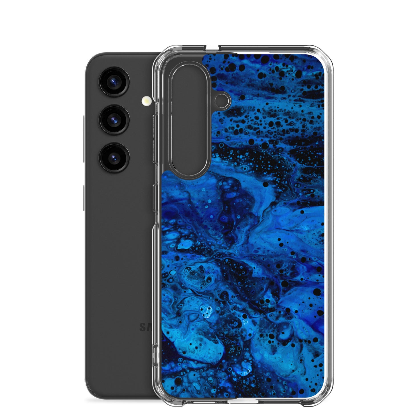 NightOwl Studio Custom Phone Case Compatible with Samsung Galaxy, Slim Cover for Wireless Charging, Drop and Scratch Resistant, Blue Abyss