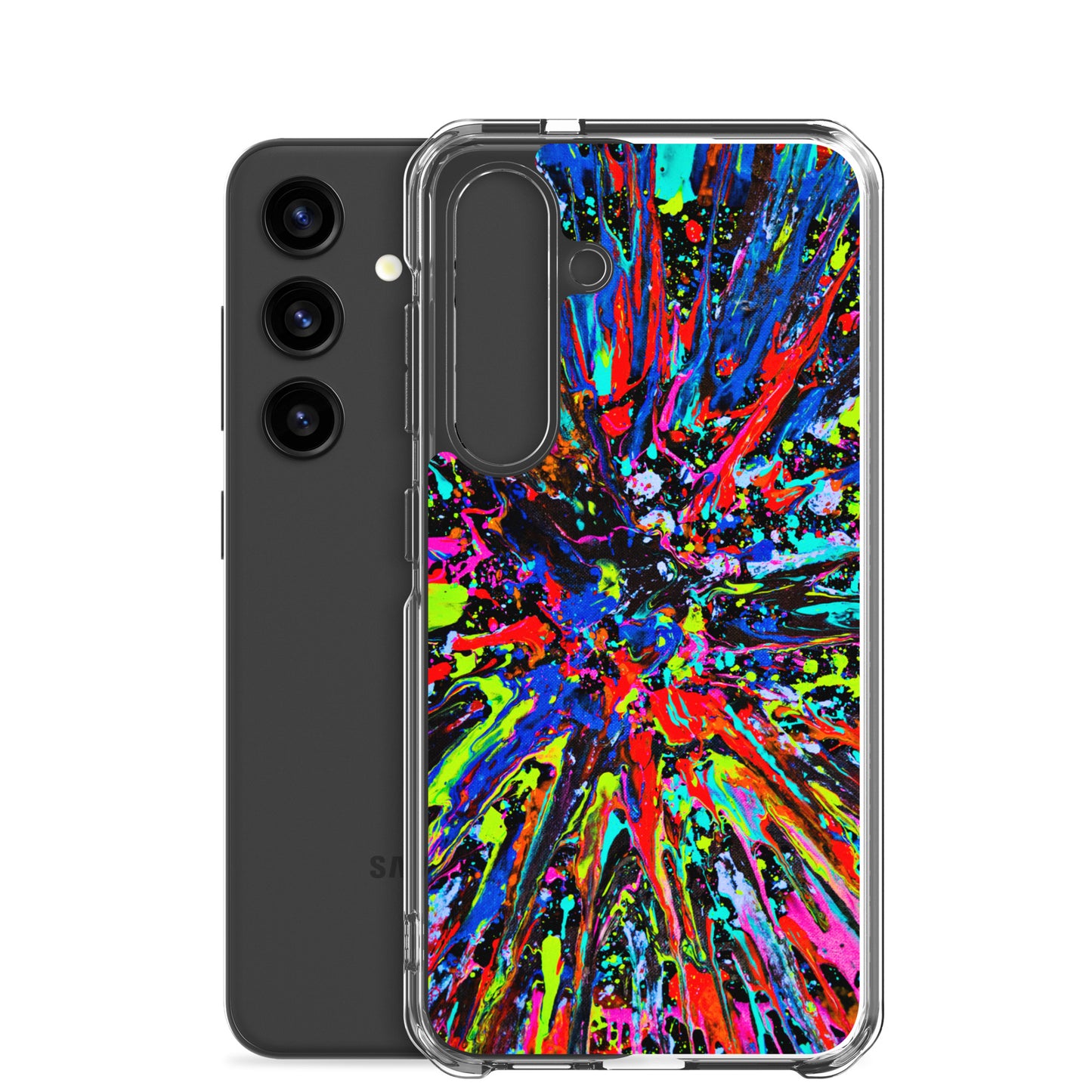 NightOwl Studio Custom Phone Case Compatible with Samsung Galaxy, Slim Cover for Wireless Charging, Drop and Scratch Resistant, Splatter