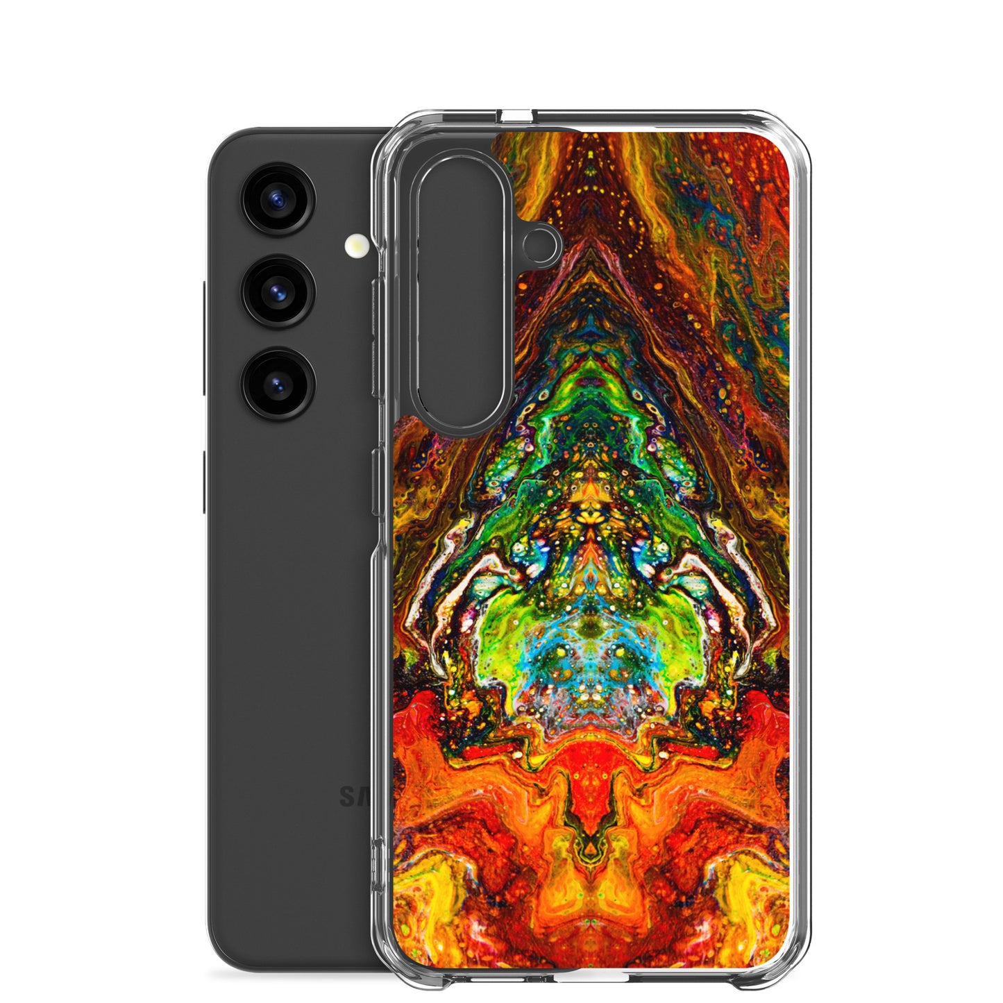 NightOwl Studio Custom Phone Case Compatible with Samsung Galaxy, Slim Cover for Wireless Charging, Drop and Scratch Resistant, Psychedelic Something