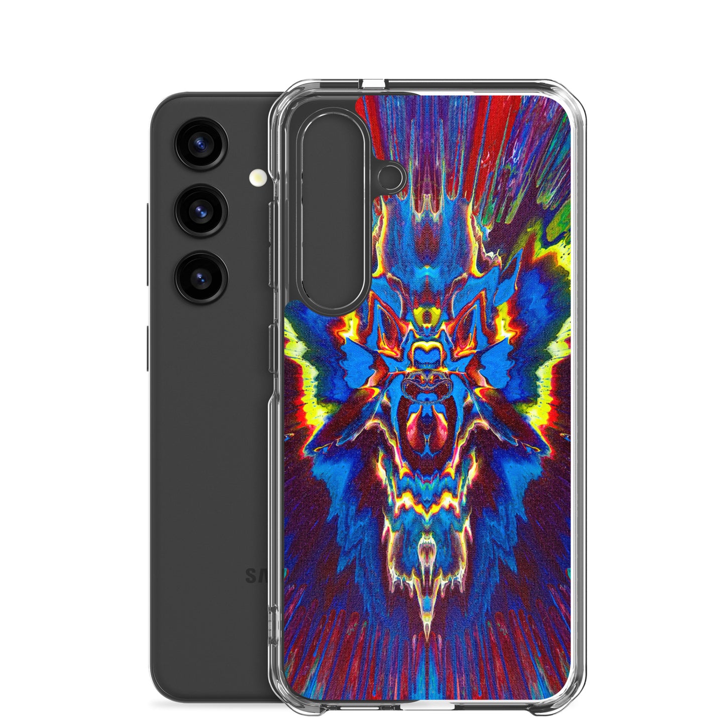 NightOwl Studio Custom Phone Case Compatible with Samsung Galaxy, Slim Cover for Wireless Charging, Drop and Scratch Resistant, Angel Storm