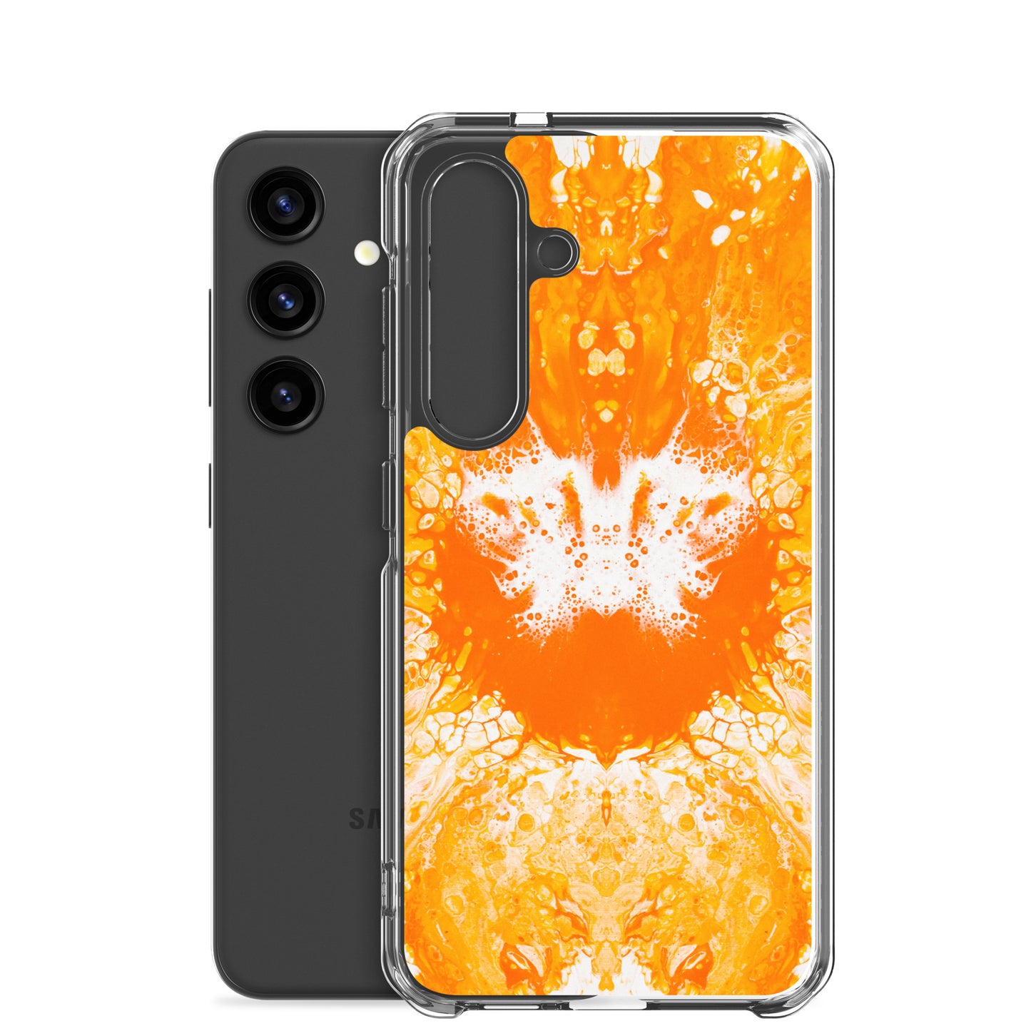 NightOwl Studio Custom Phone Case Compatible with Samsung Galaxy, Slim Cover for Wireless Charging, Drop and Scratch Resistant, Naranja