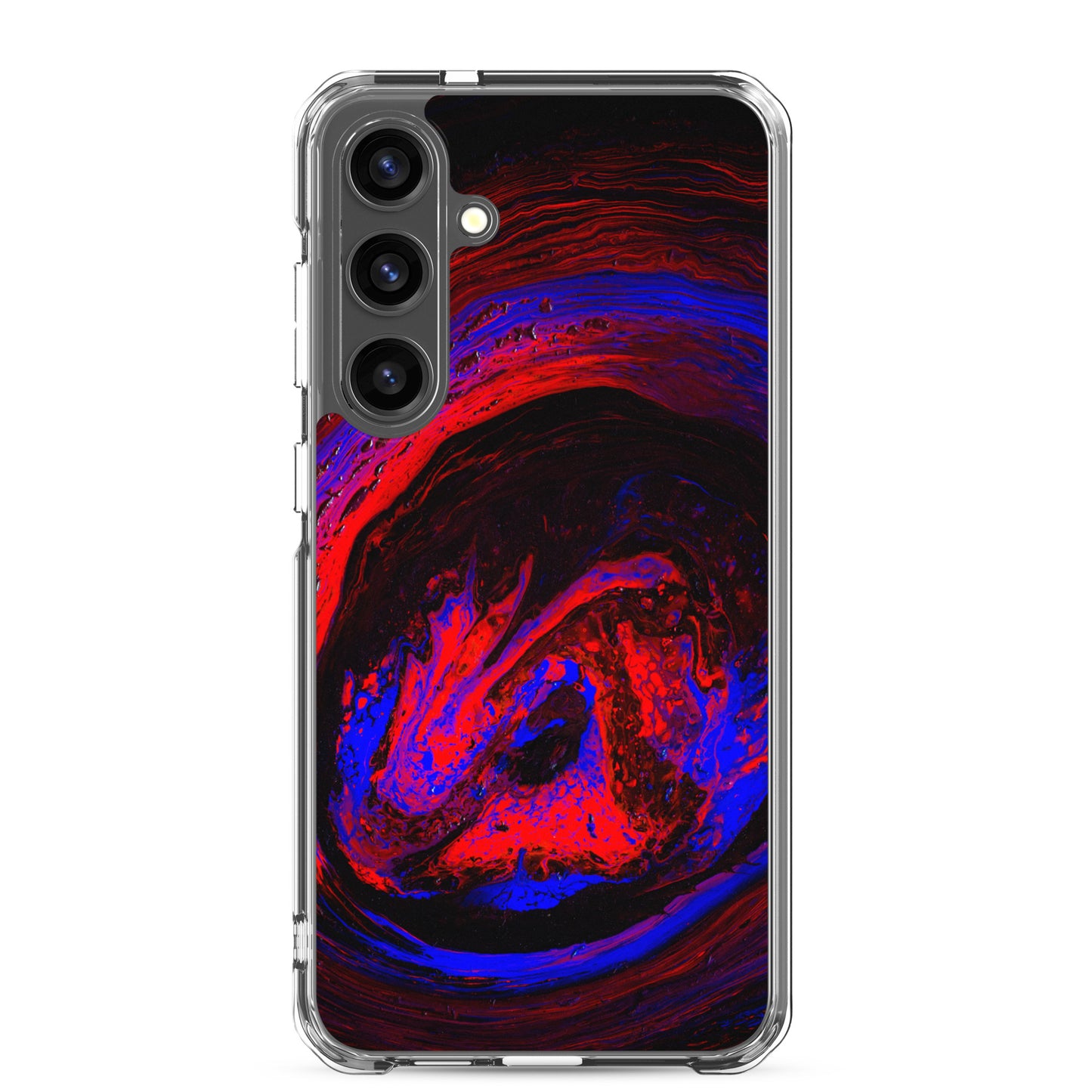 NightOwl Studio Custom Phone Case Compatible with Samsung Galaxy, Slim Cover for Wireless Charging, Drop and Scratch Resistant, Red Vortex