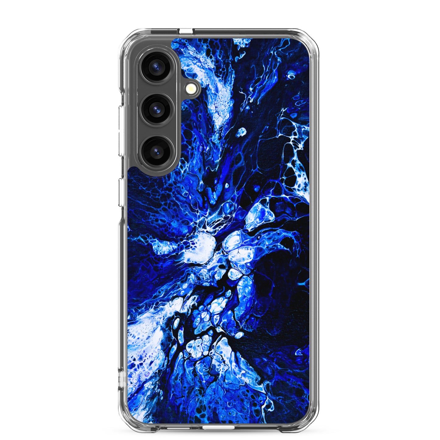 NightOwl Studio Custom Phone Case Compatible with Samsung Galaxy, Slim Cover for Wireless Charging, Drop and Scratch Resistant, Blue Burst