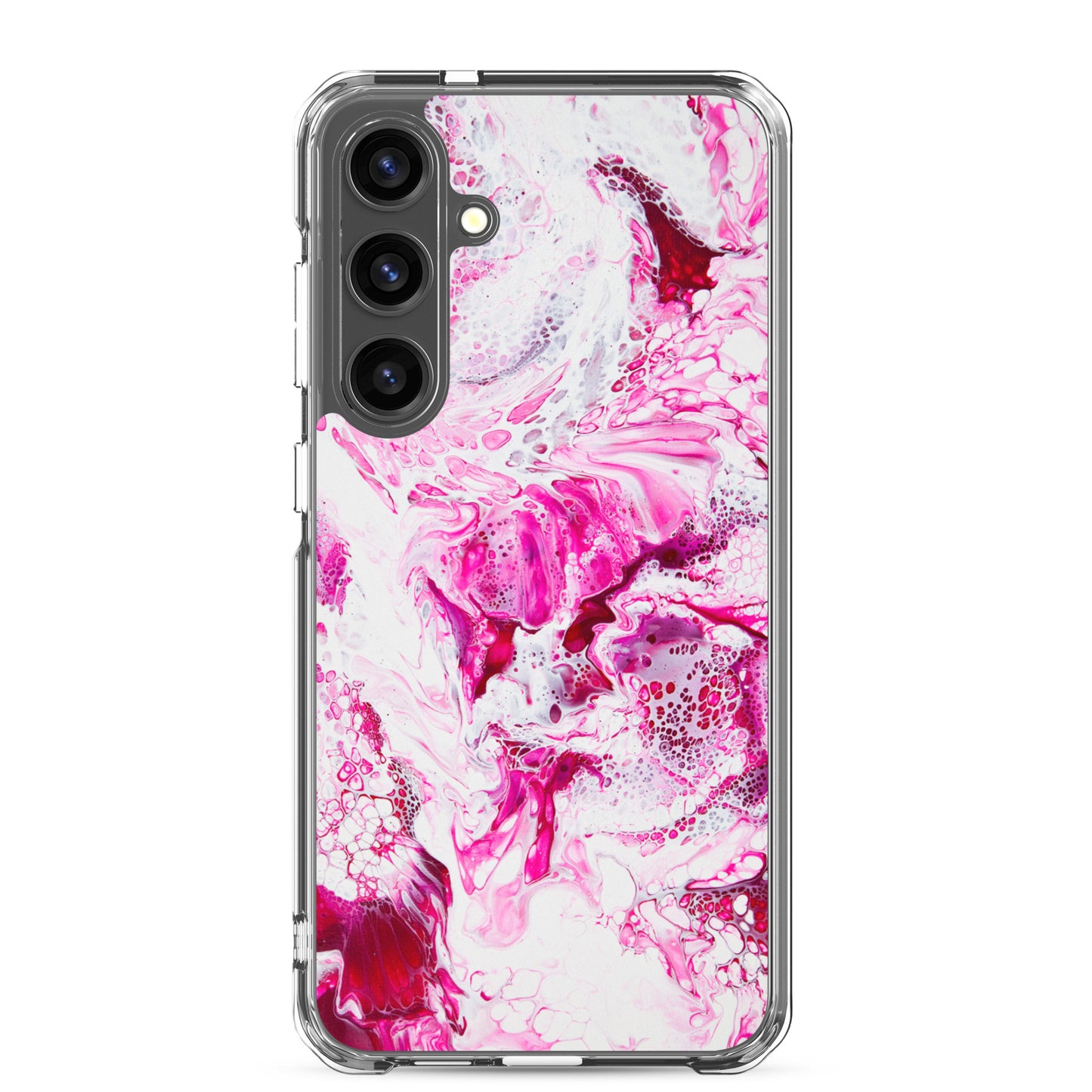 NightOwl Studio Custom Phone Case Compatible with Samsung Galaxy, Slim Cover for Wireless Charging, Drop and Scratch Resistant, Pink Distortion