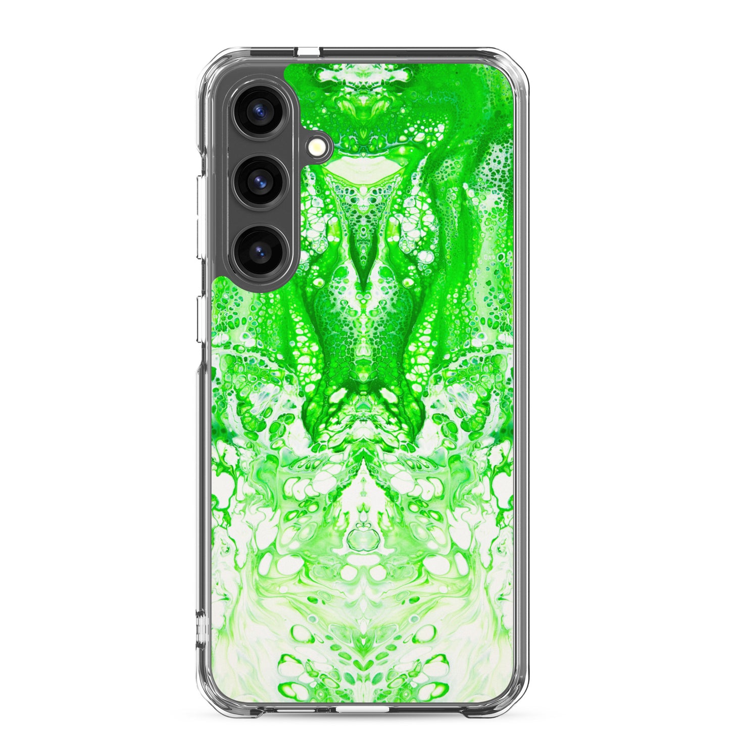 NightOwl Studio Custom Phone Case Compatible with Samsung Galaxy, Slim Cover for Wireless Charging, Drop and Scratch Resistant, Lime Time