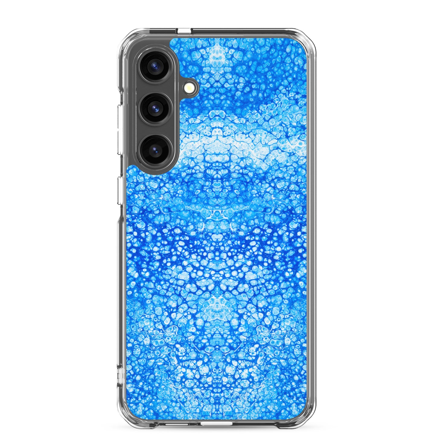 NightOwl Studio Custom Phone Case Compatible with Samsung Galaxy, Slim Cover for Wireless Charging, Drop and Scratch Resistant, Cryptic Blue