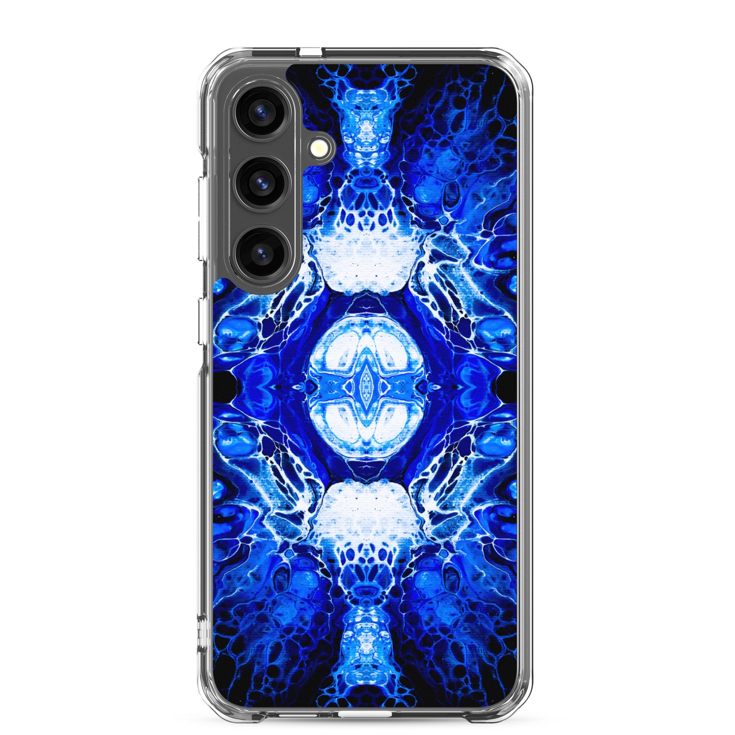 NightOwl Studio Custom Phone Case Compatible with Samsung Galaxy, Slim Cover for Wireless Charging, Drop and Scratch Resistant, Blue Nucleus