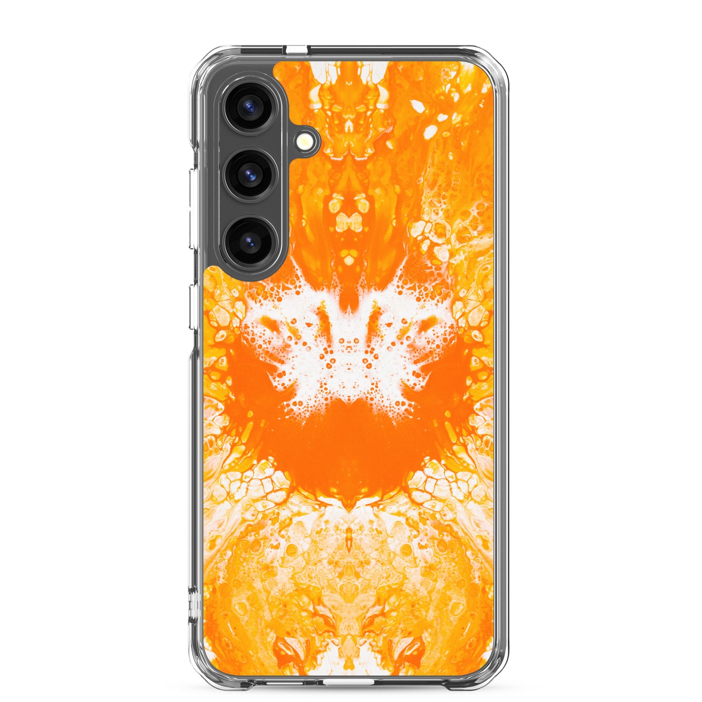 NightOwl Studio Custom Phone Case Compatible with Samsung Galaxy, Slim Cover for Wireless Charging, Drop and Scratch Resistant, Naranja