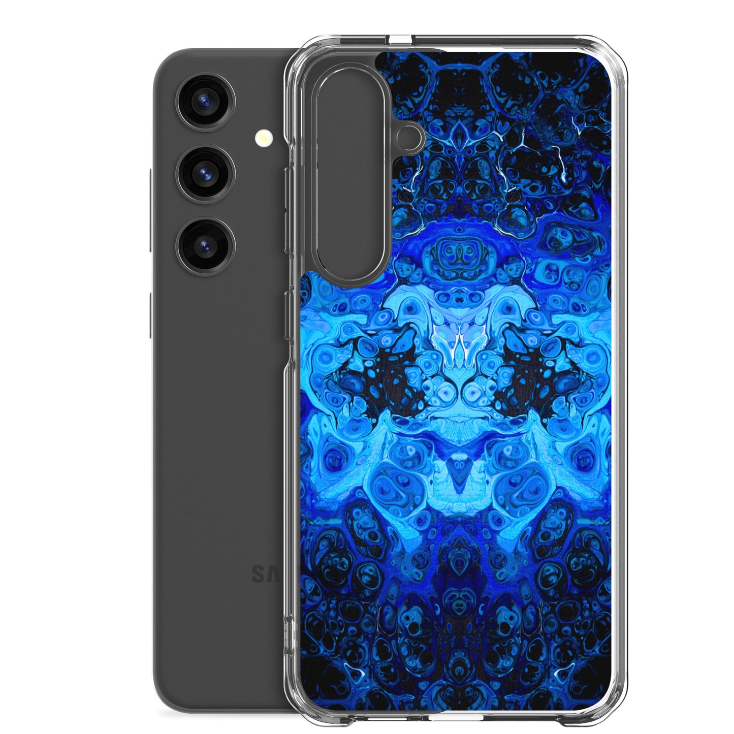 NightOwl Studio Custom Phone Case Compatible with Samsung Galaxy, Slim Cover for Wireless Charging, Drop and Scratch Resistant, Blue Bliss