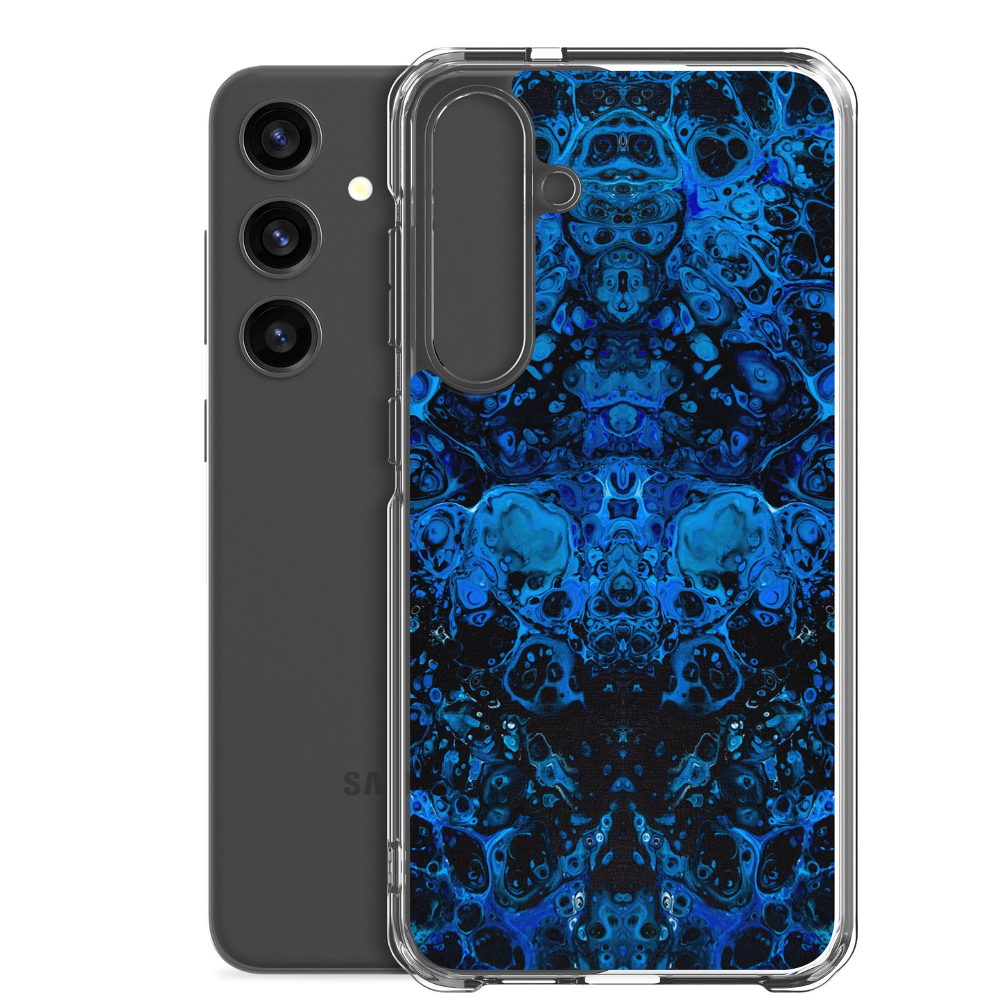 NightOwl Studio Custom Phone Case Compatible with Samsung Galaxy, Slim Cover for Wireless Charging, Drop and Scratch Resistant, Azul